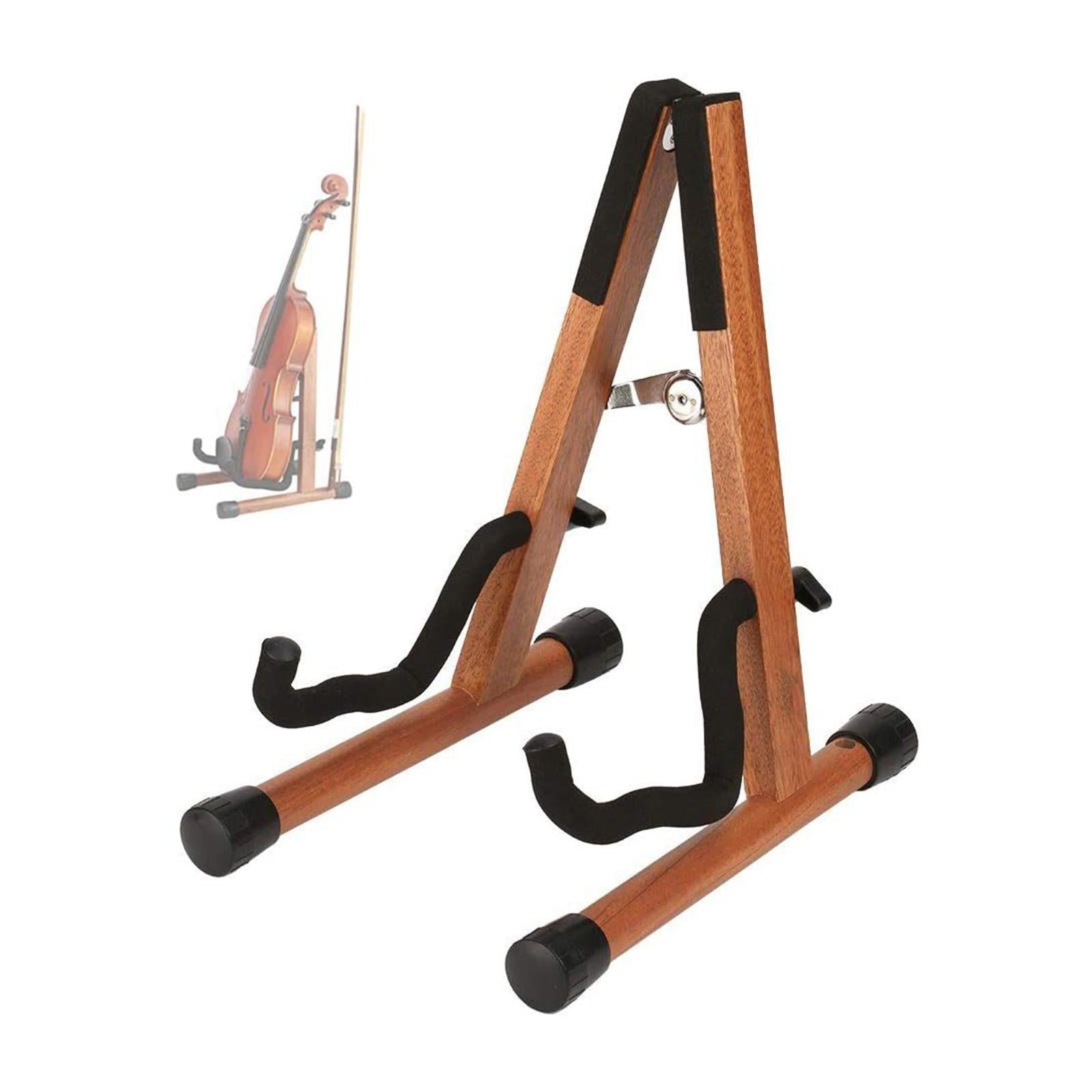 Floor Violin Stand Holder Bass Stand for Bass Musical Instrument Dark Brown