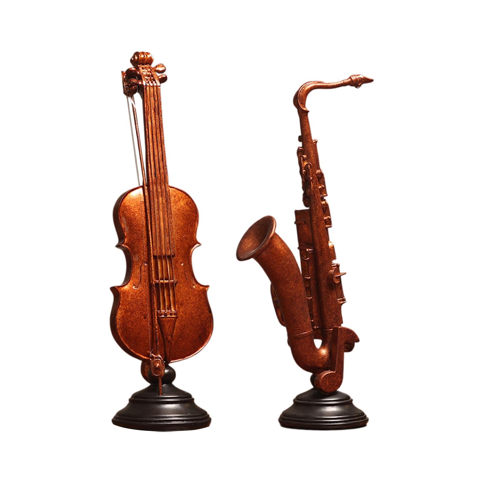 Musical Instrument Figurine with Base Creative Statue Cabinet Ornaments