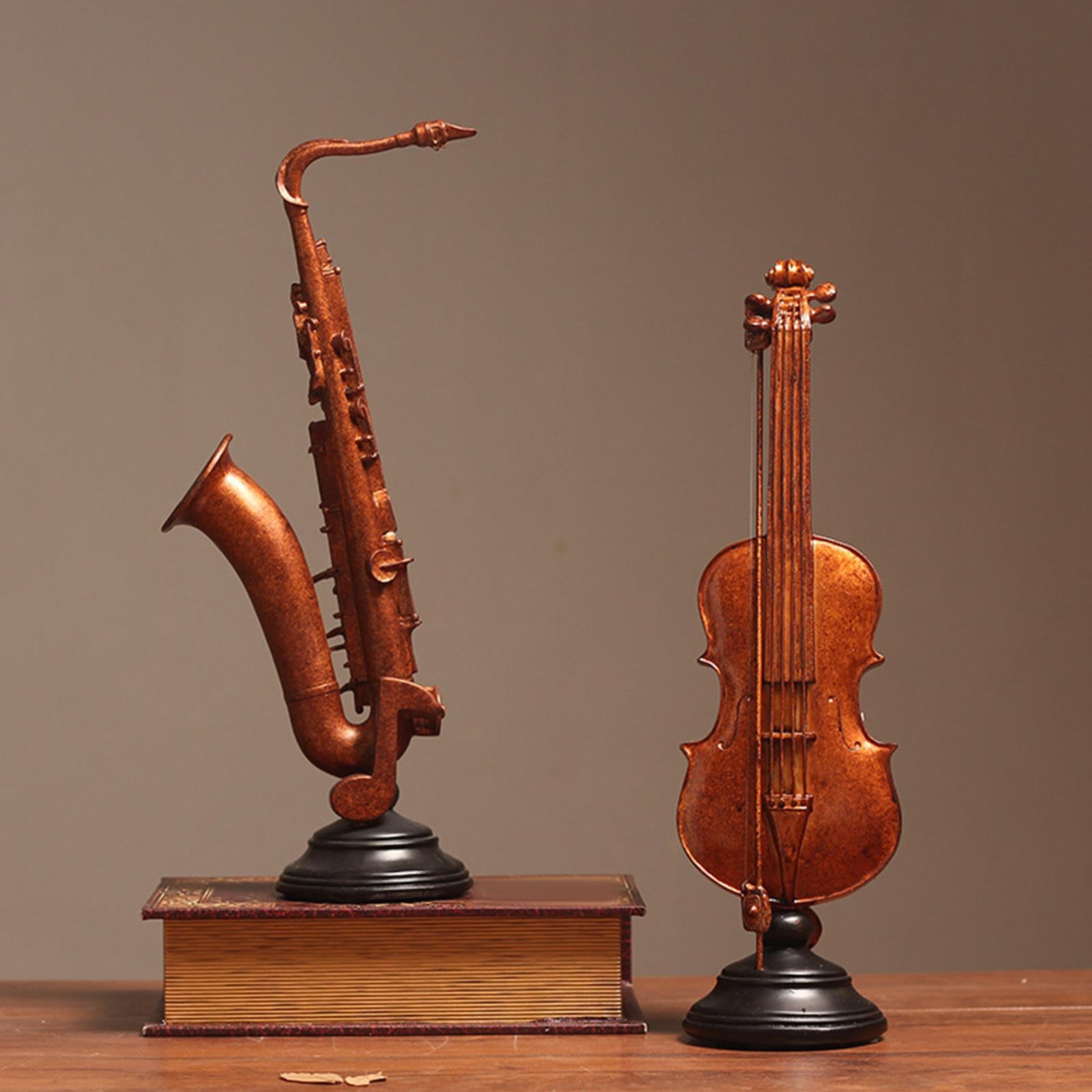 Musical Instrument Figurine with Base Creative Statue Cabinet Ornaments