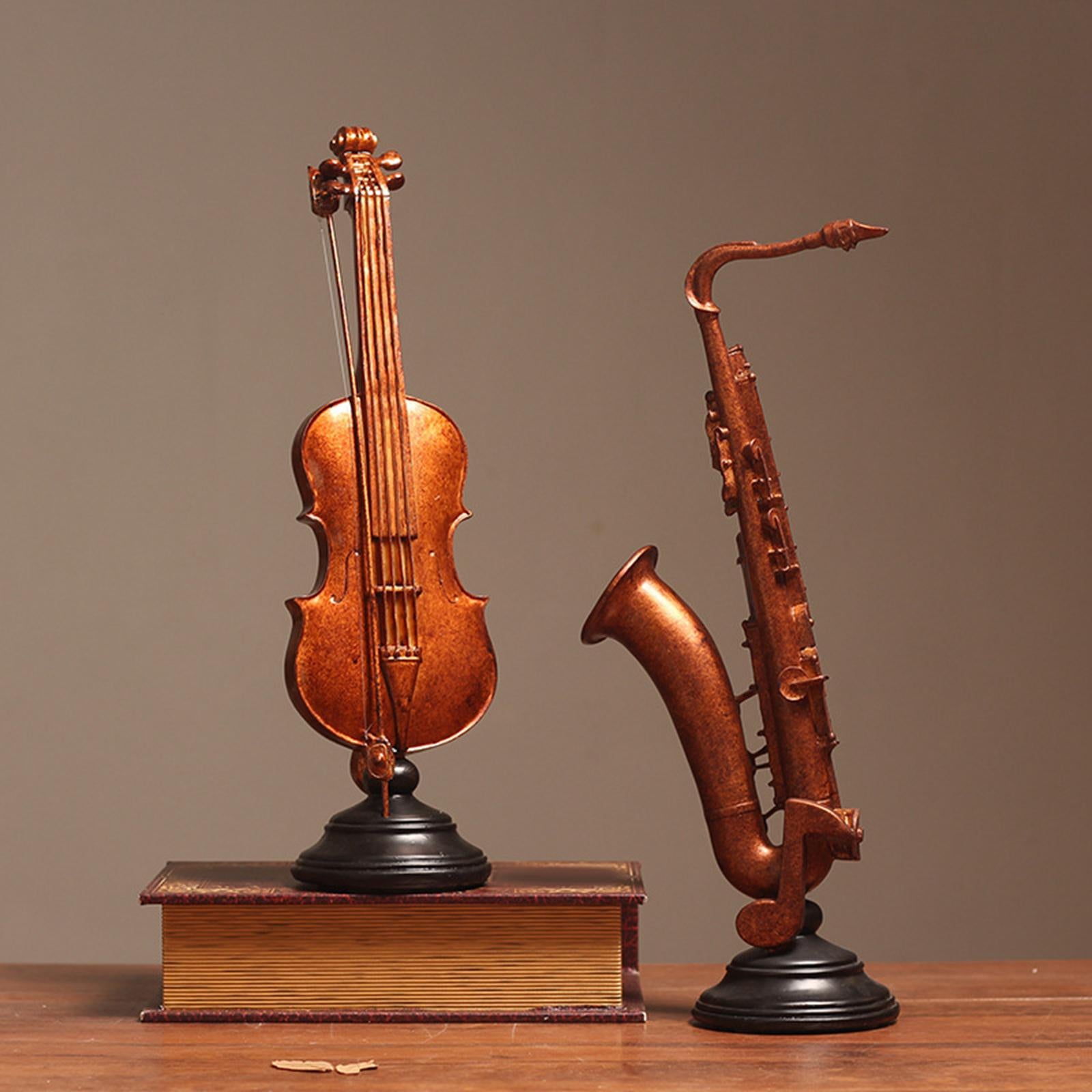 Musical Instrument Figurine with Base Creative Statue Cabinet Ornaments