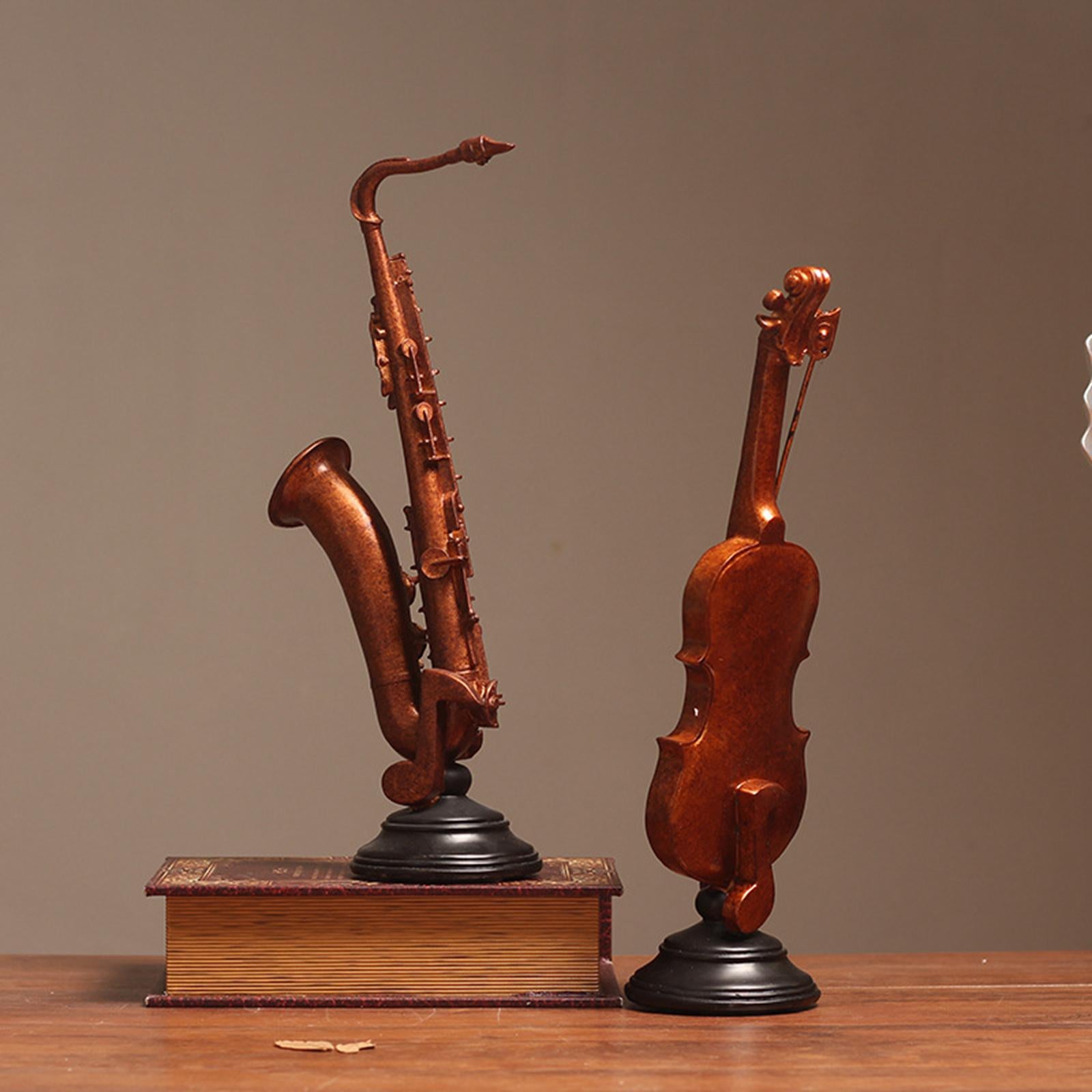 Musical Instrument Figurine with Base Creative Statue Cabinet Ornaments