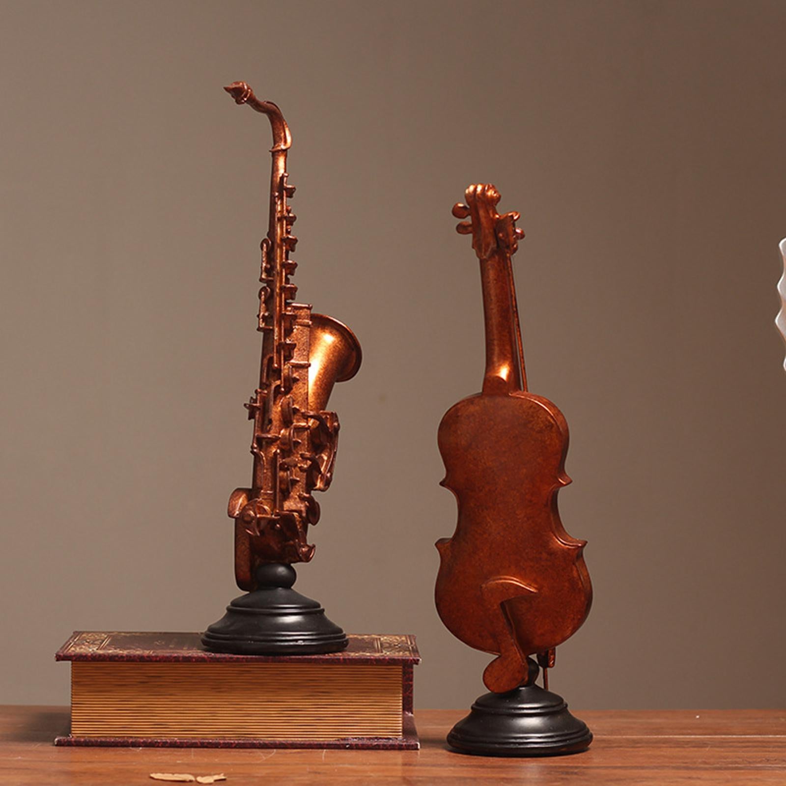 Musical Instrument Figurine with Base Creative Statue Cabinet Ornaments