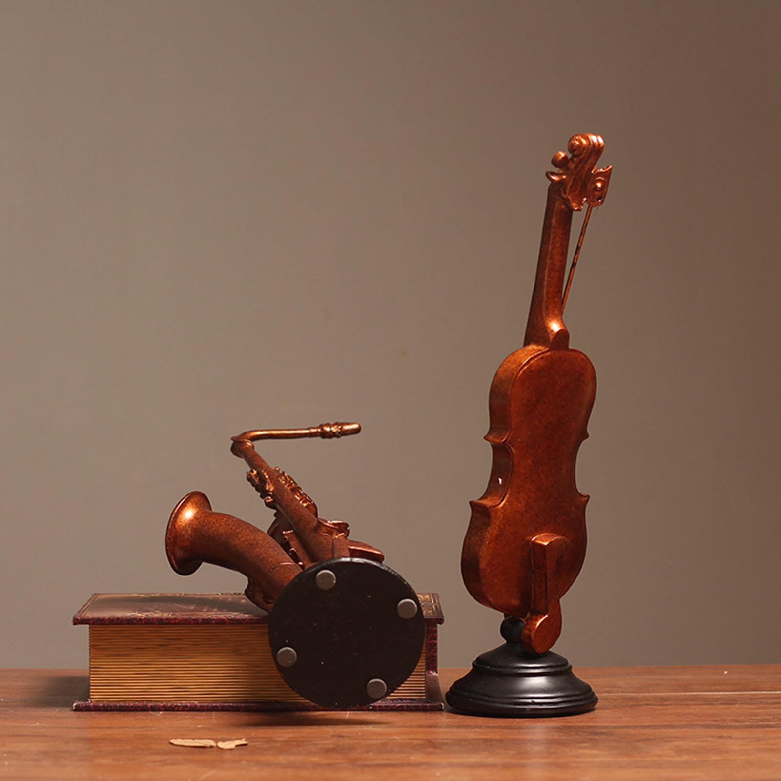 Musical Instrument Figurine with Base Creative Statue Cabinet Ornaments