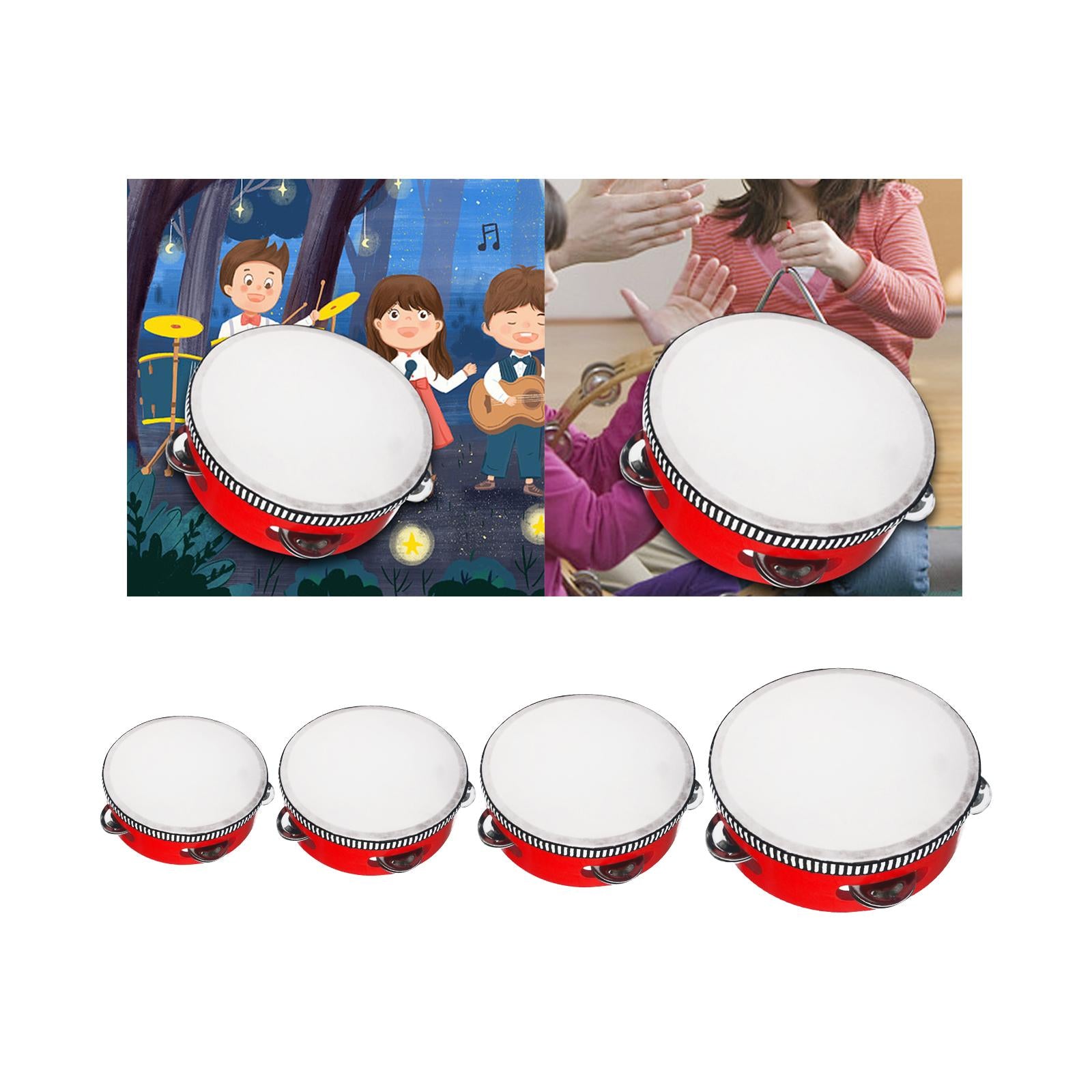 Wooden Hand Held Drum Kids Musical Toys Percussion Hand Drum for Family 4inch