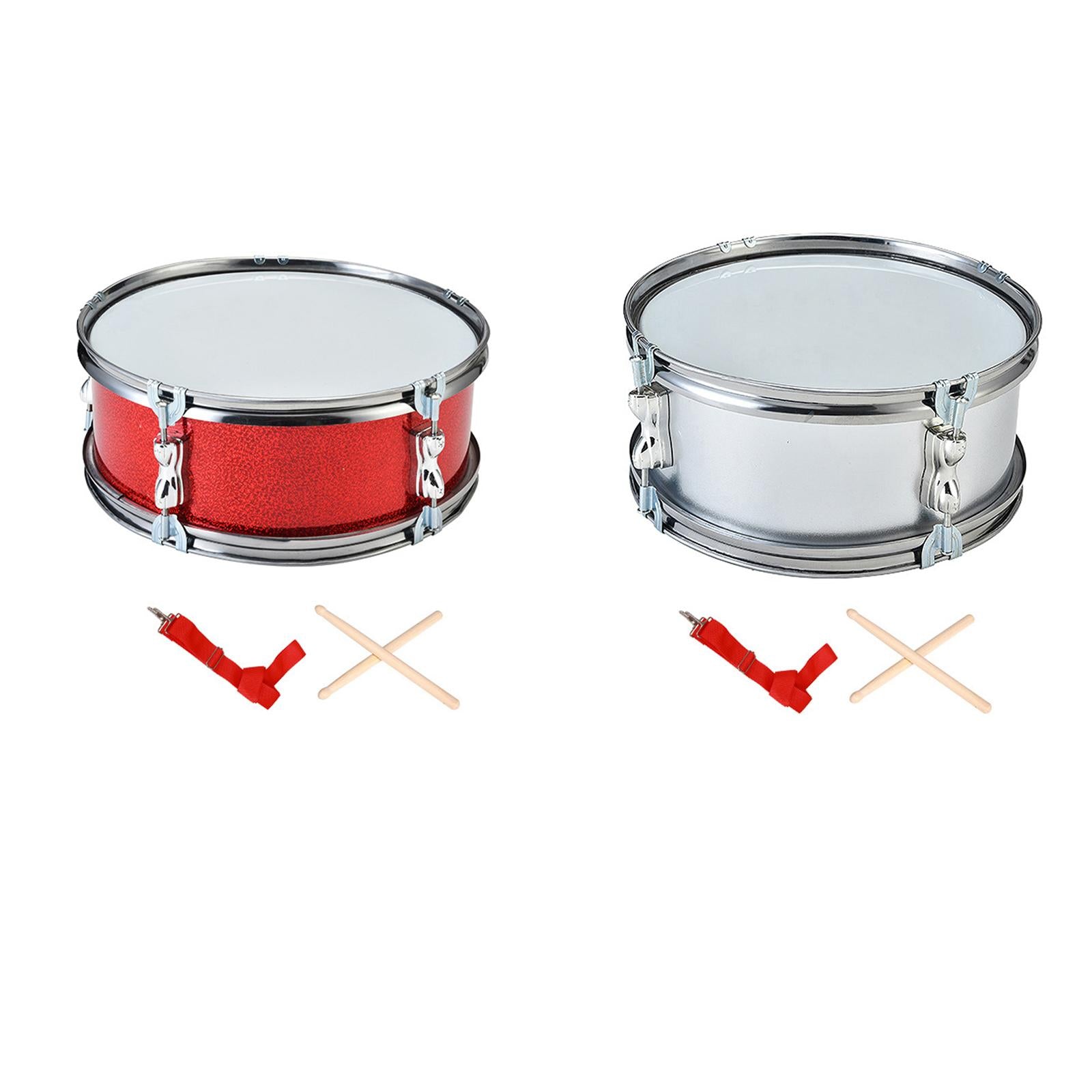 11inch Snare Drum with Gloves Percussion Instrument for Kids Girls Beginners Red