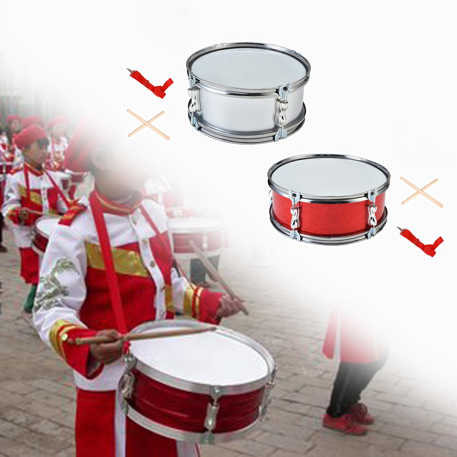 11inch Snare Drum with Gloves Percussion Instrument for Kids Girls Beginners Red