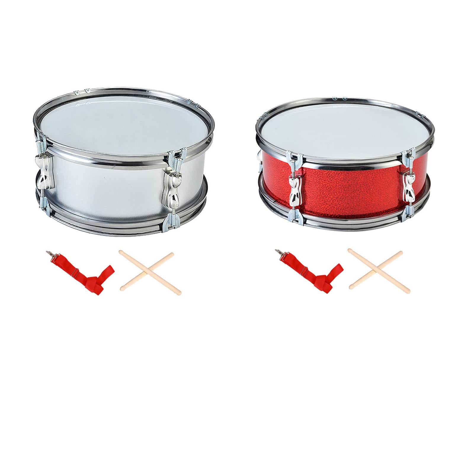 11inch Snare Drum with Gloves Percussion Instrument for Kids Girls Beginners Red