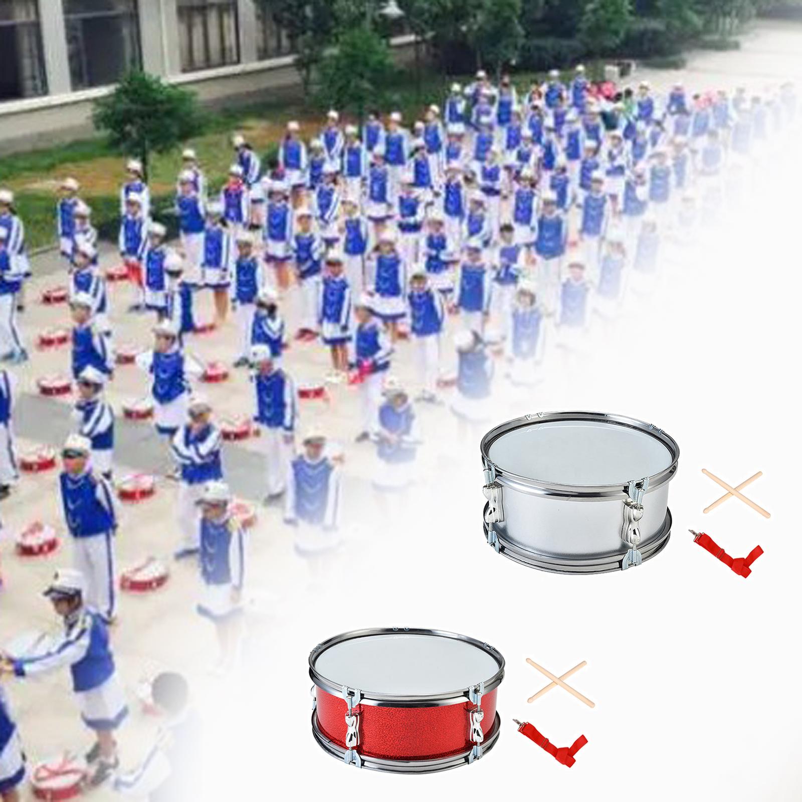 11inch Snare Drum with Gloves Percussion Instrument for Kids Girls Beginners Red