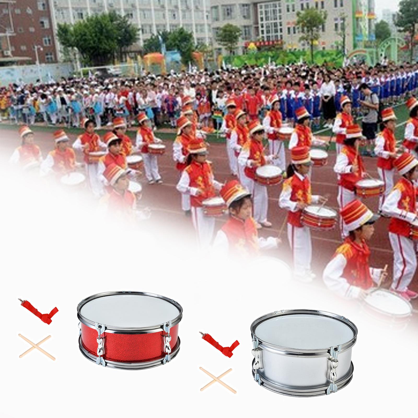 11inch Snare Drum with Gloves Percussion Instrument for Kids Girls Beginners Red