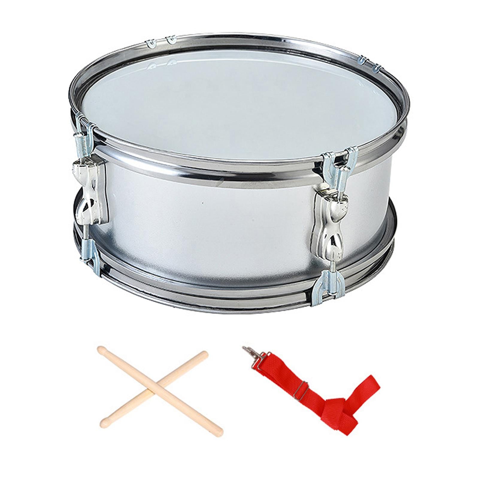 11inch Snare Drum with Gloves Percussion Instrument for Kids Girls Beginners Argent