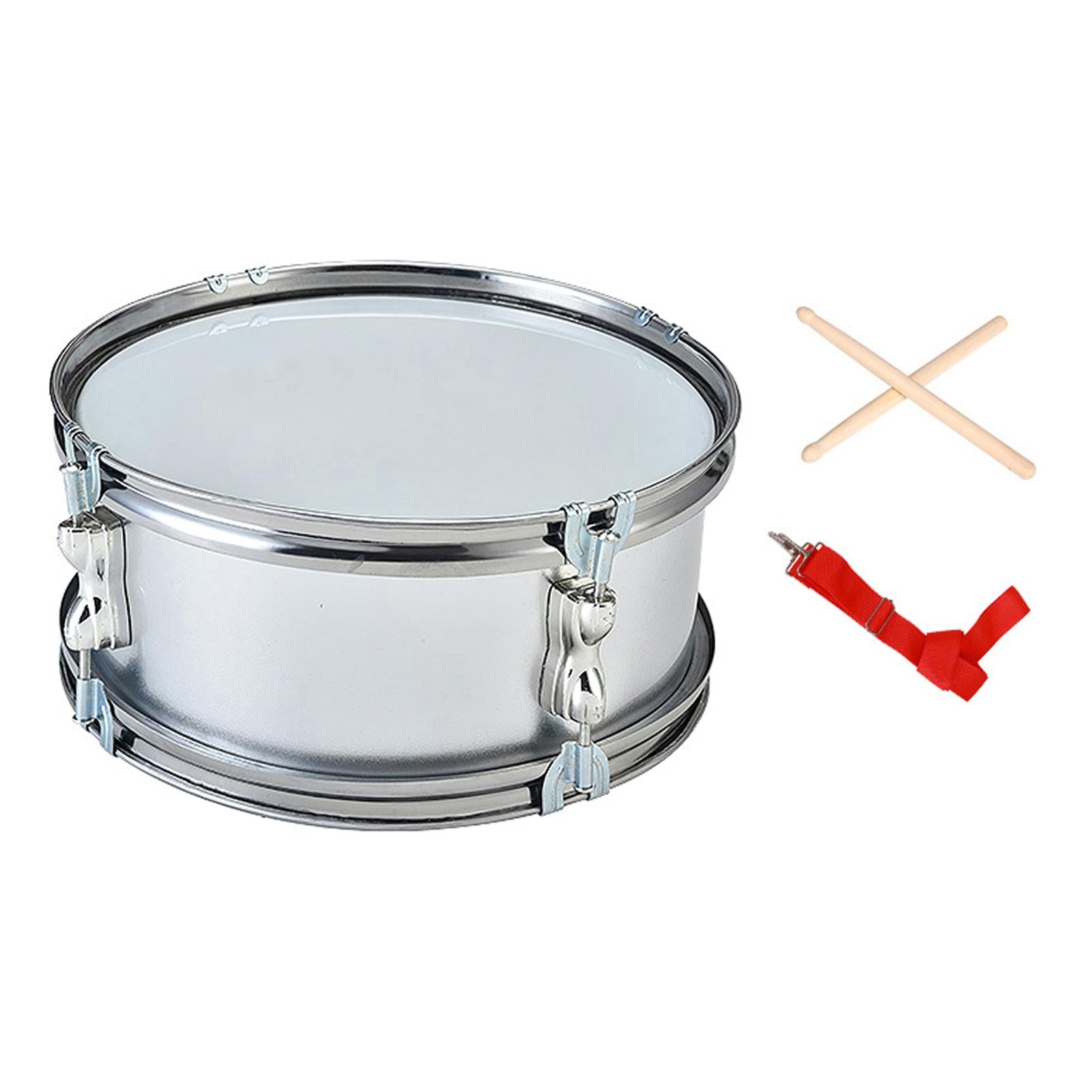 11inch Snare Drum with Gloves Percussion Instrument for Kids Girls Beginners Argent