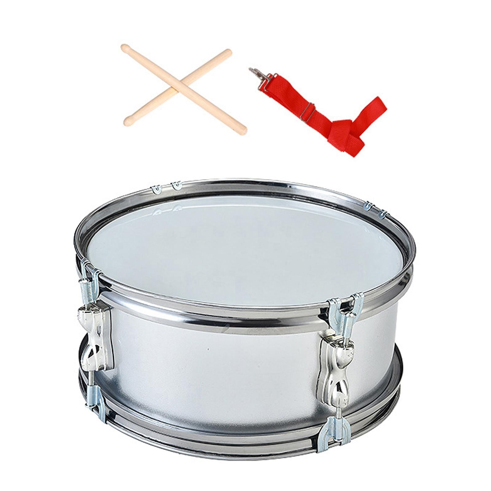 11inch Snare Drum with Gloves Percussion Instrument for Kids Girls Beginners Argent