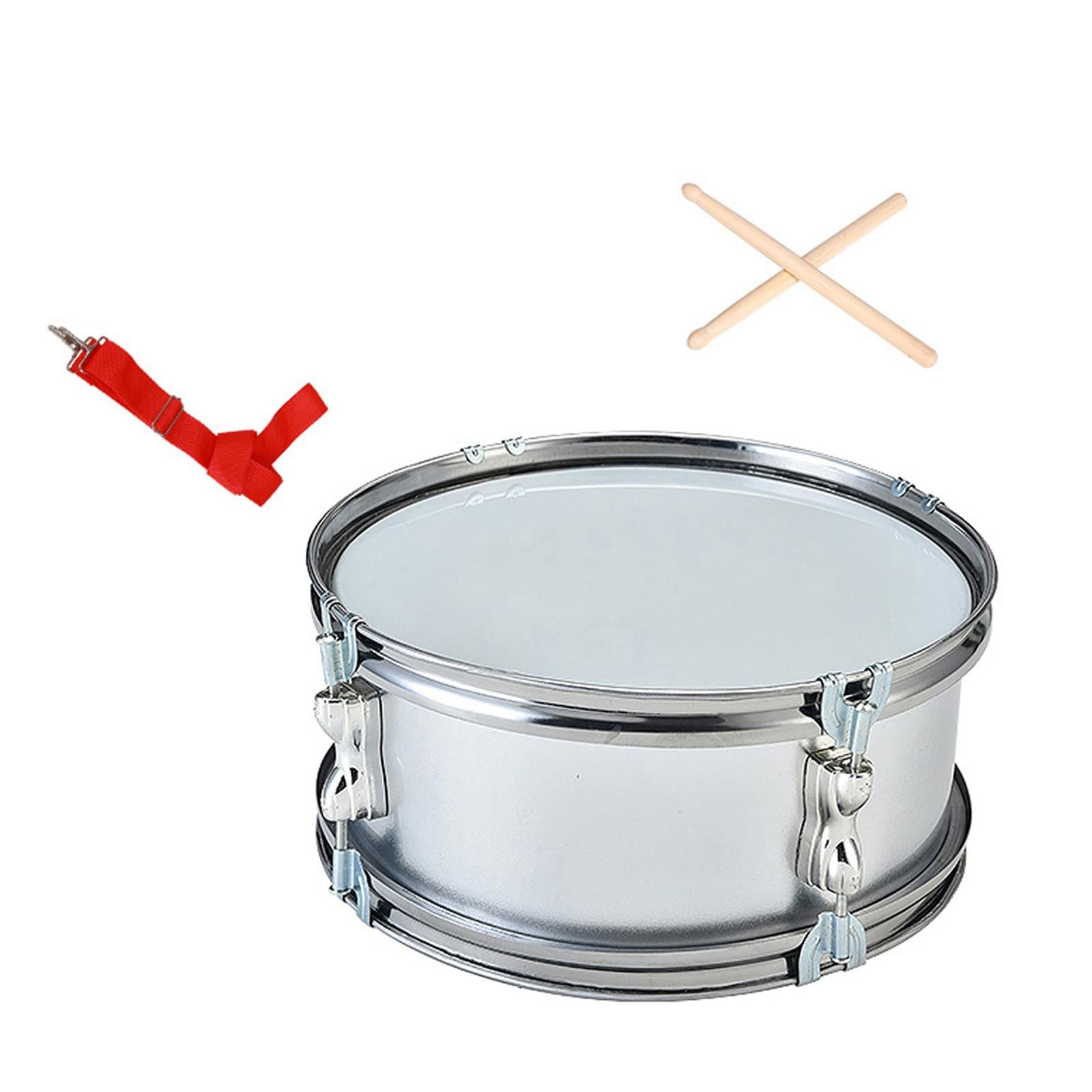 11inch Snare Drum with Gloves Percussion Instrument for Kids Girls Beginners Argent