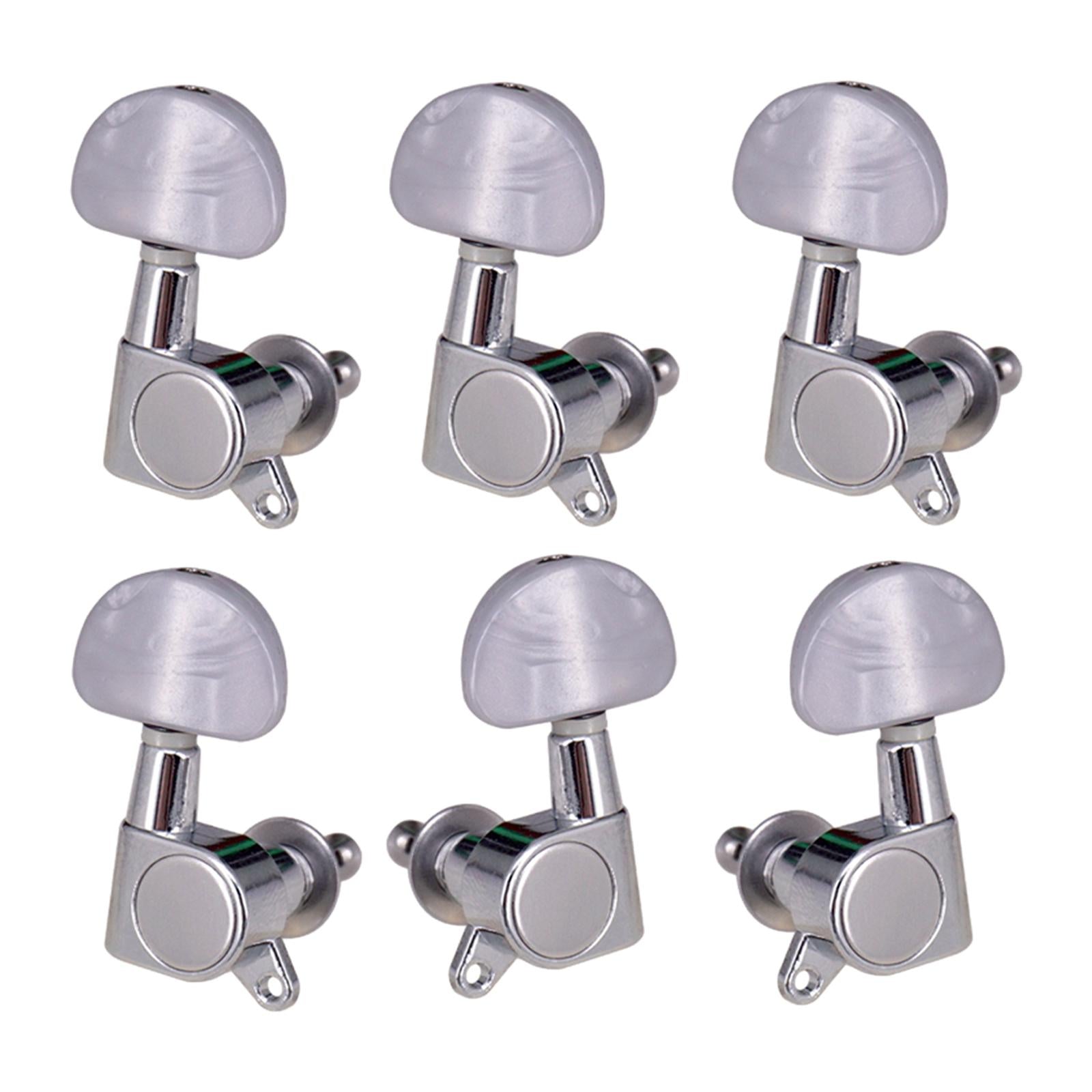 6 Pieces Locking Guitar String Tuning Pegs for Electric Folk Guitars Guitars 2L 4R Argent