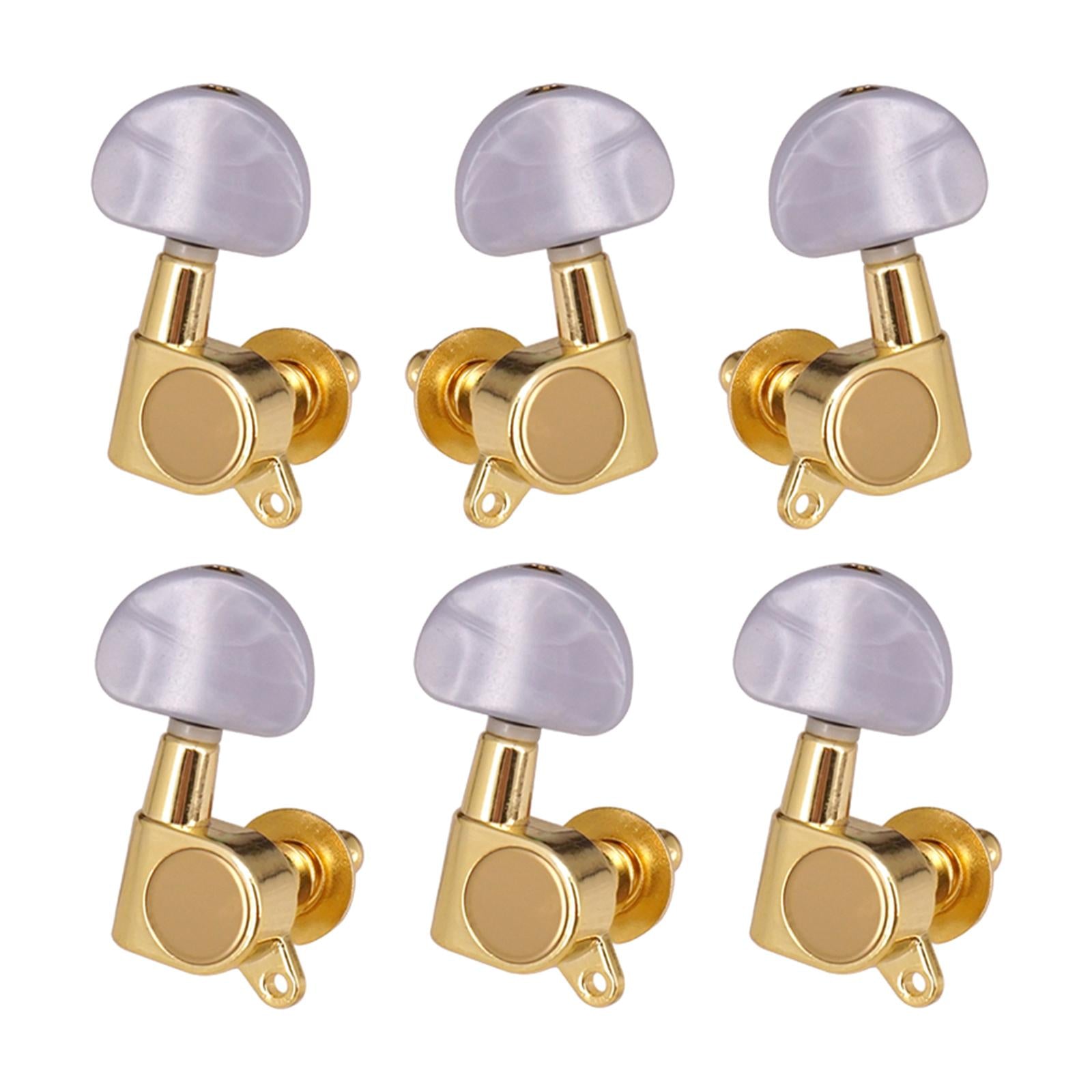 6 Pieces Locking Guitar String Tuning Pegs for Electric Folk Guitars Guitars 2L 4R Aureate 