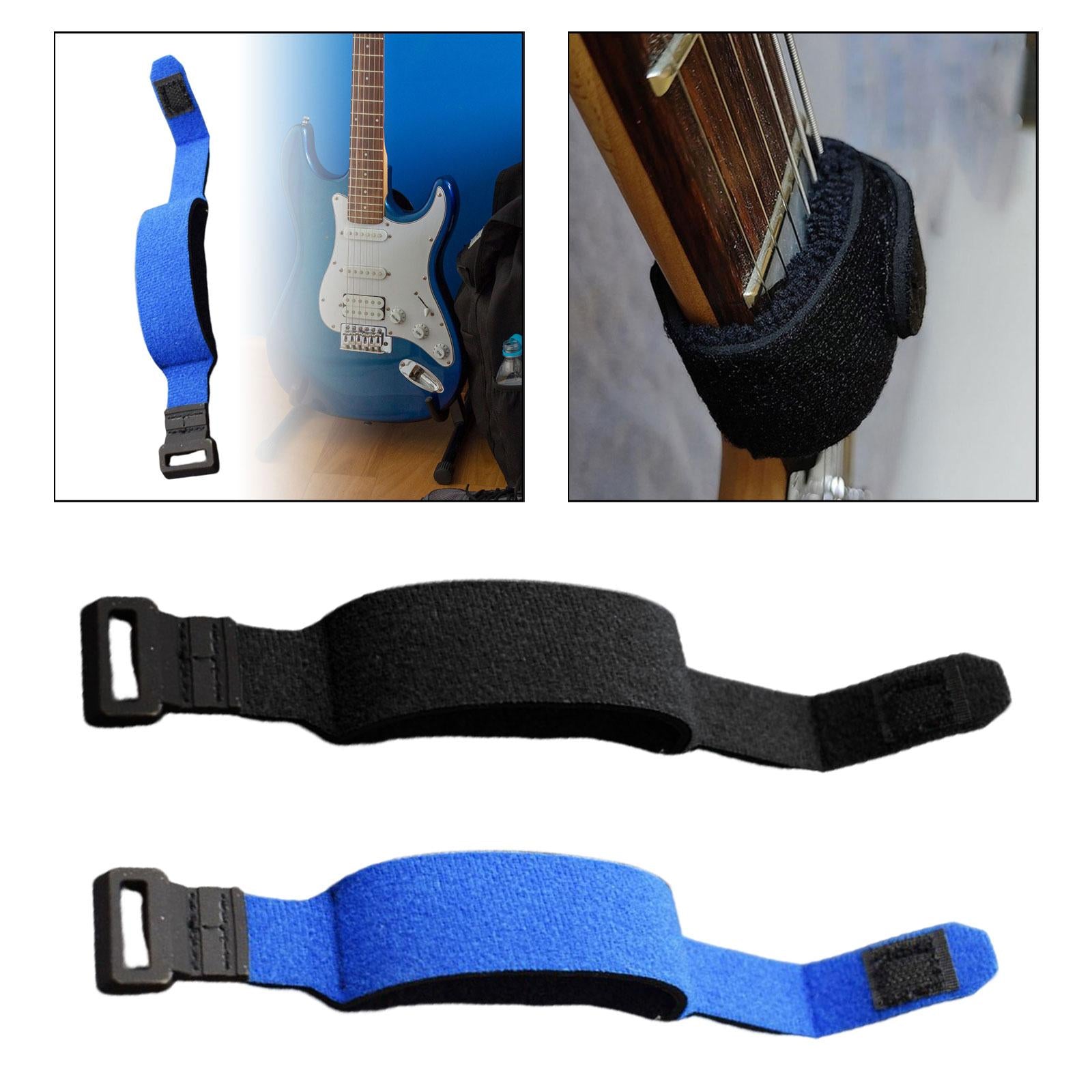 Guitar Fingerboard Wrap String Mute Strap Practice Guitar String Mute Damper Blue