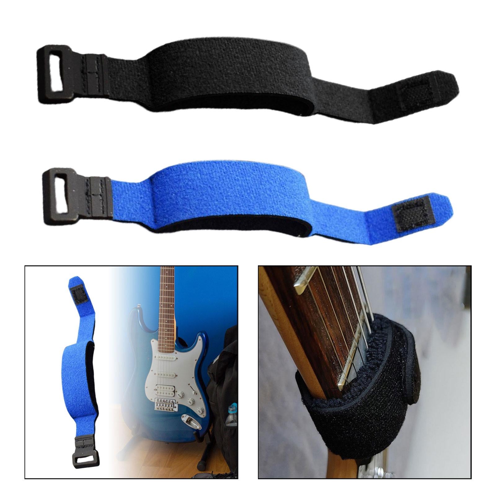 Guitar Fingerboard Wrap String Mute Strap Practice Guitar String Mute Damper Blue