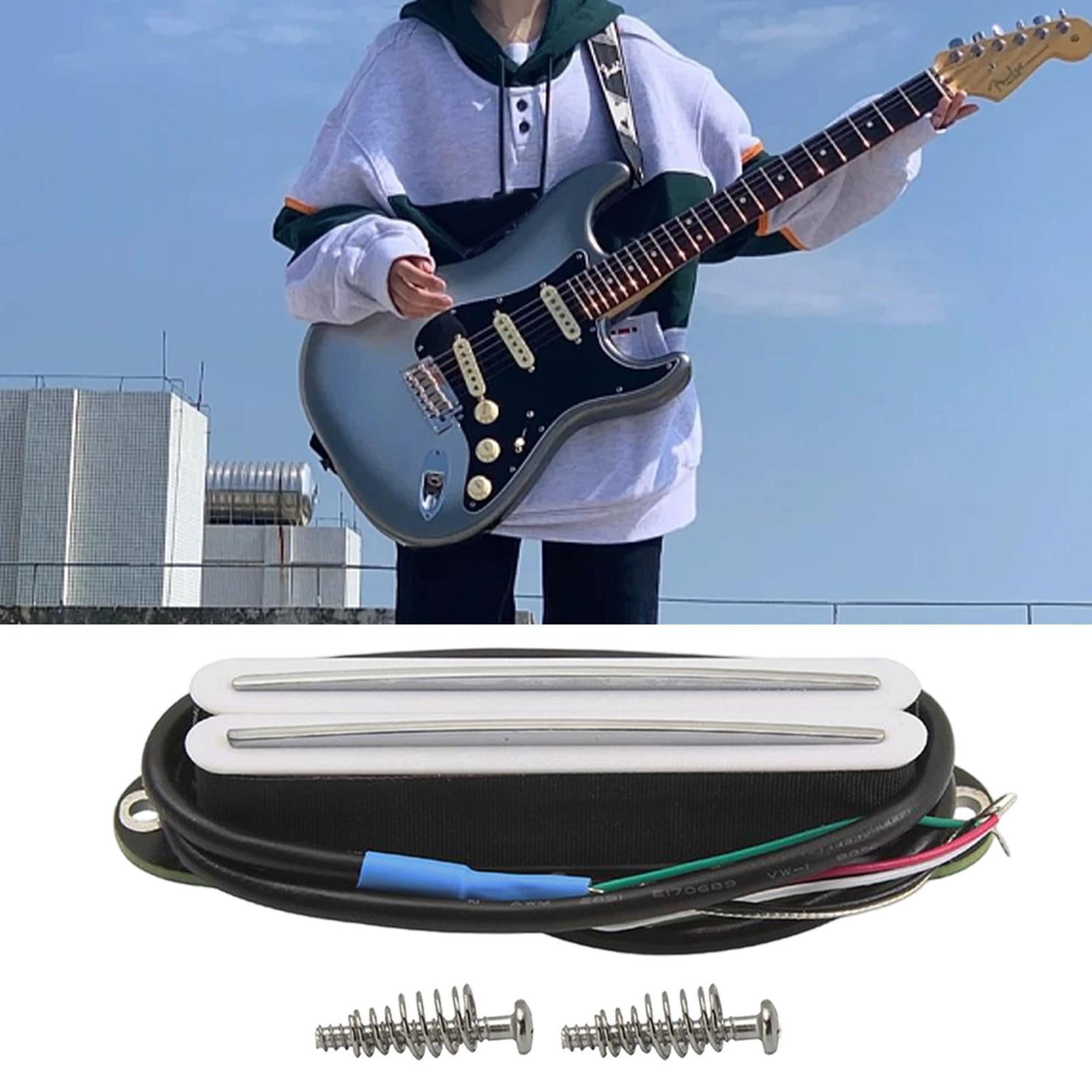 Humbucker Guitar Pickup Low Noise Humbucker Pickup for Electric Guitar Parts White 9~10K