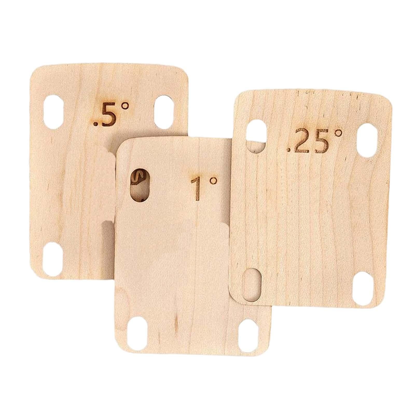 3 Pieces Guitar Neck Shims Wooden Guitar Neck Spacers for Bolt on Neck Bolts