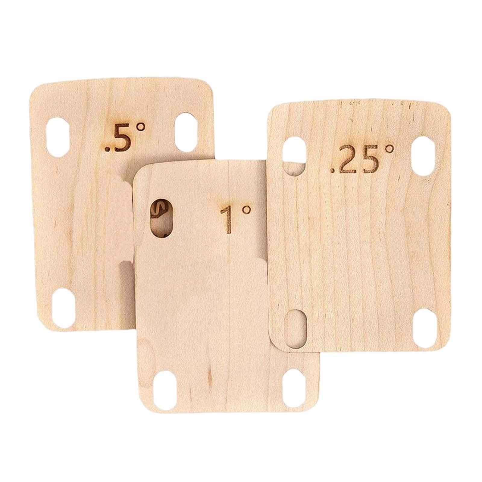 3 Pieces Guitar Neck Shims Wooden Guitar Neck Spacers for Bolt on Neck Bolts