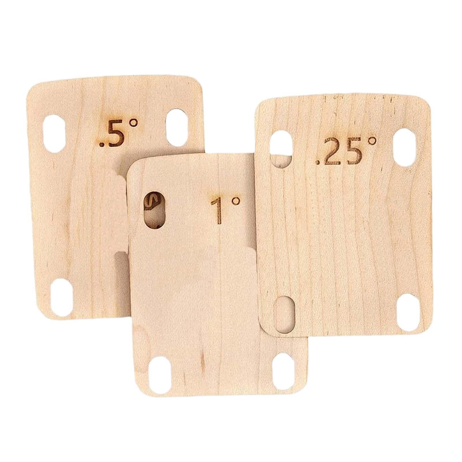 3 Pieces Guitar Neck Shims Wooden Guitar Neck Spacers for Bolt on Neck Bolts