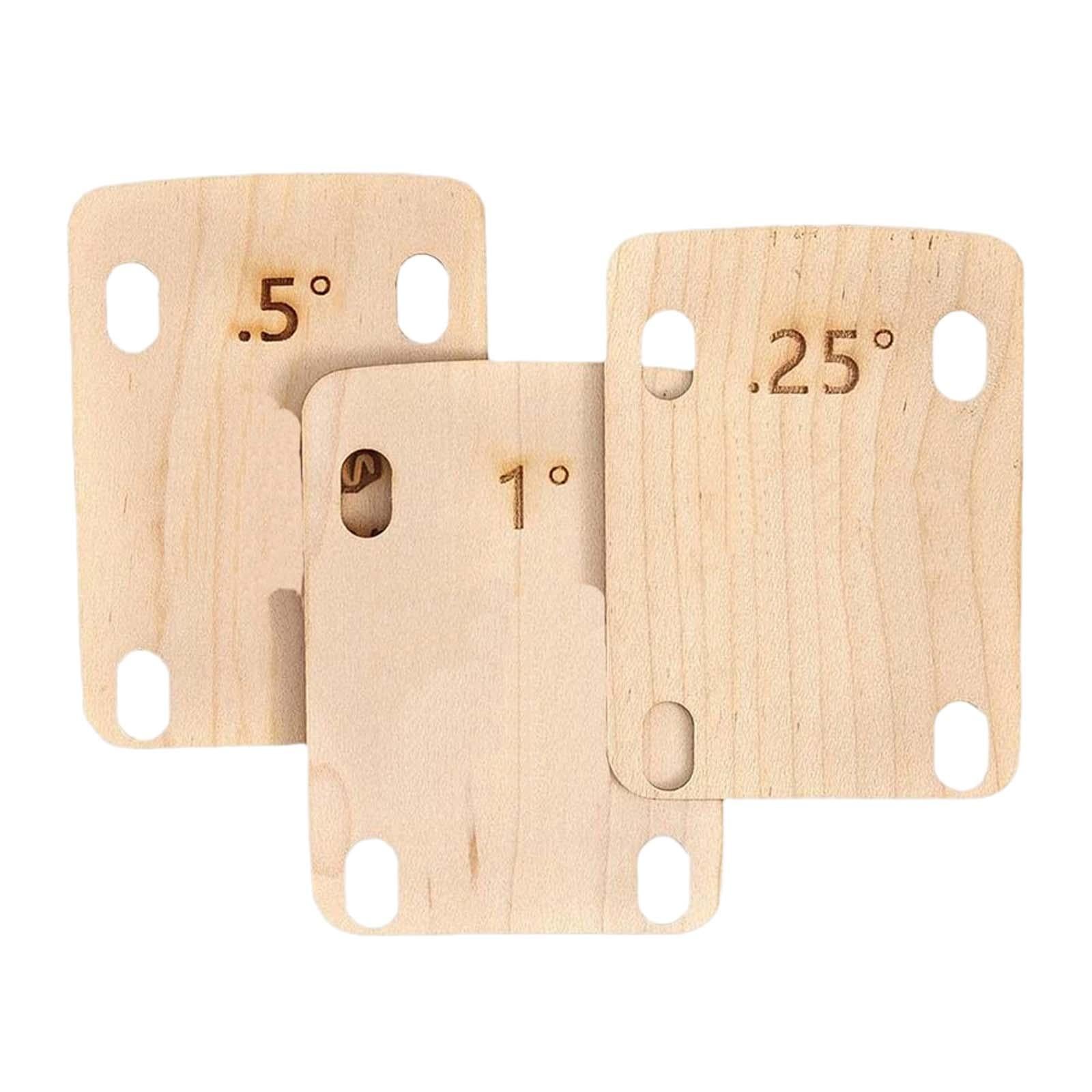 3 Pieces Guitar Neck Shims Wooden Guitar Neck Spacers for Bolt on Neck Bolts