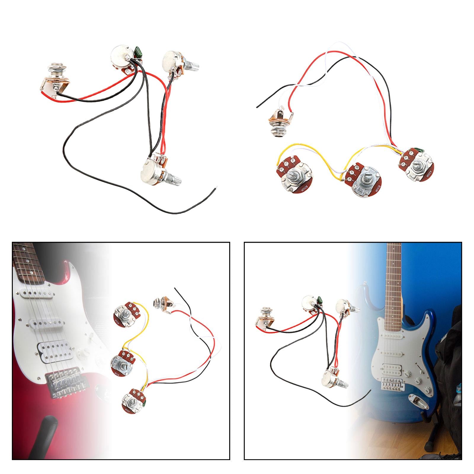 Guitar Wiring Harness Set Stable for Musical Instrument Electric Guitar Bass A