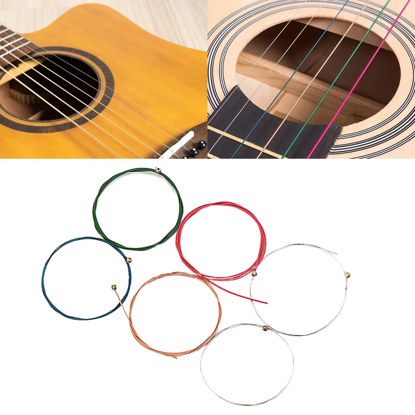 6Pcs Guitar Strings Durable for Classic Folk Electric Guitar Acoustic Guitar