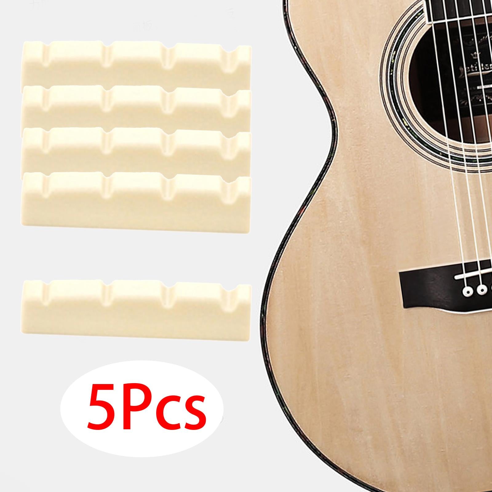 5x Bass Guitar Nut Flat Bottom Slotted Nut for Bass Guitar String Instrument