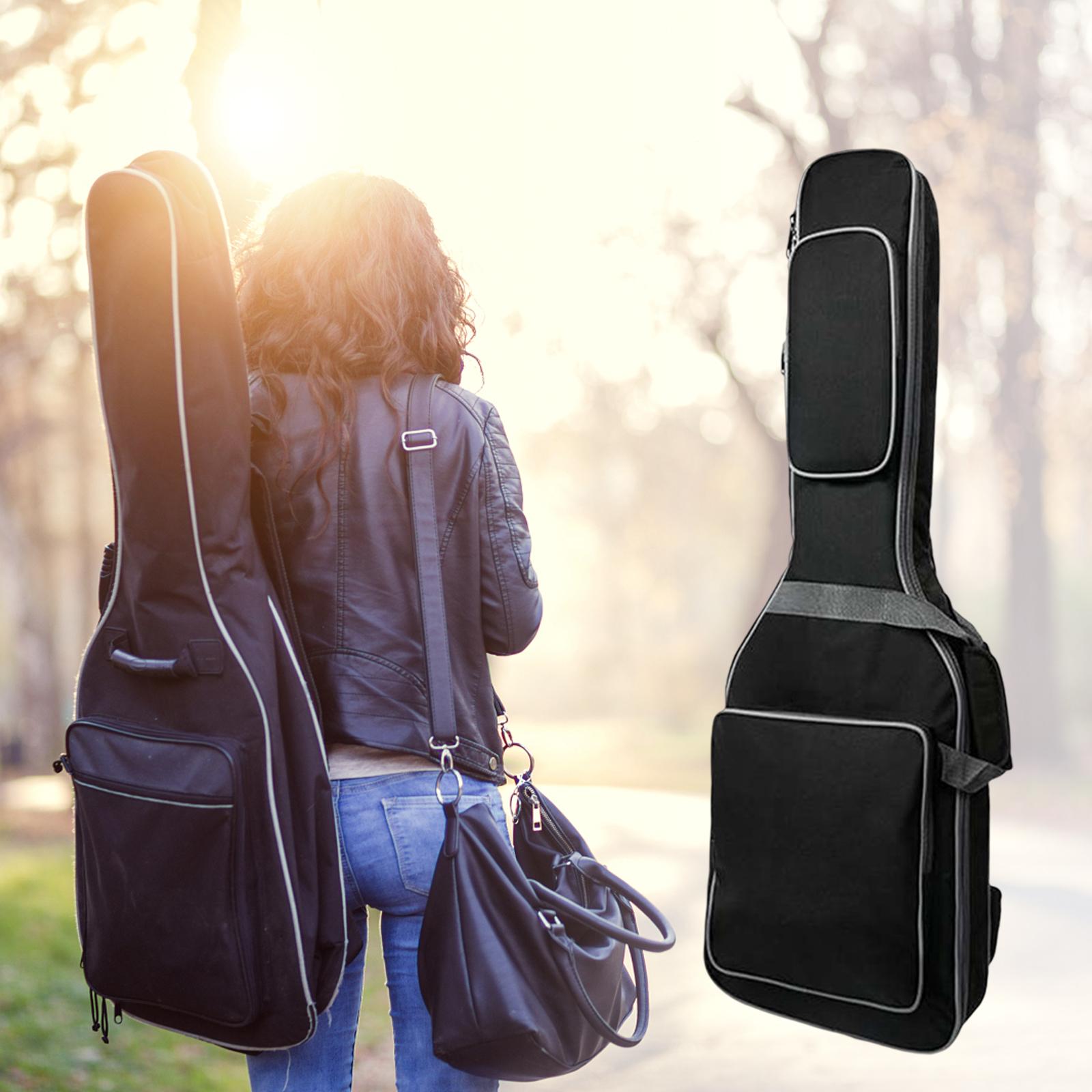 Electric Bass Guitar Bag Portable Guitar Gig Bag for Cables Capo Music files 100cmx32cm