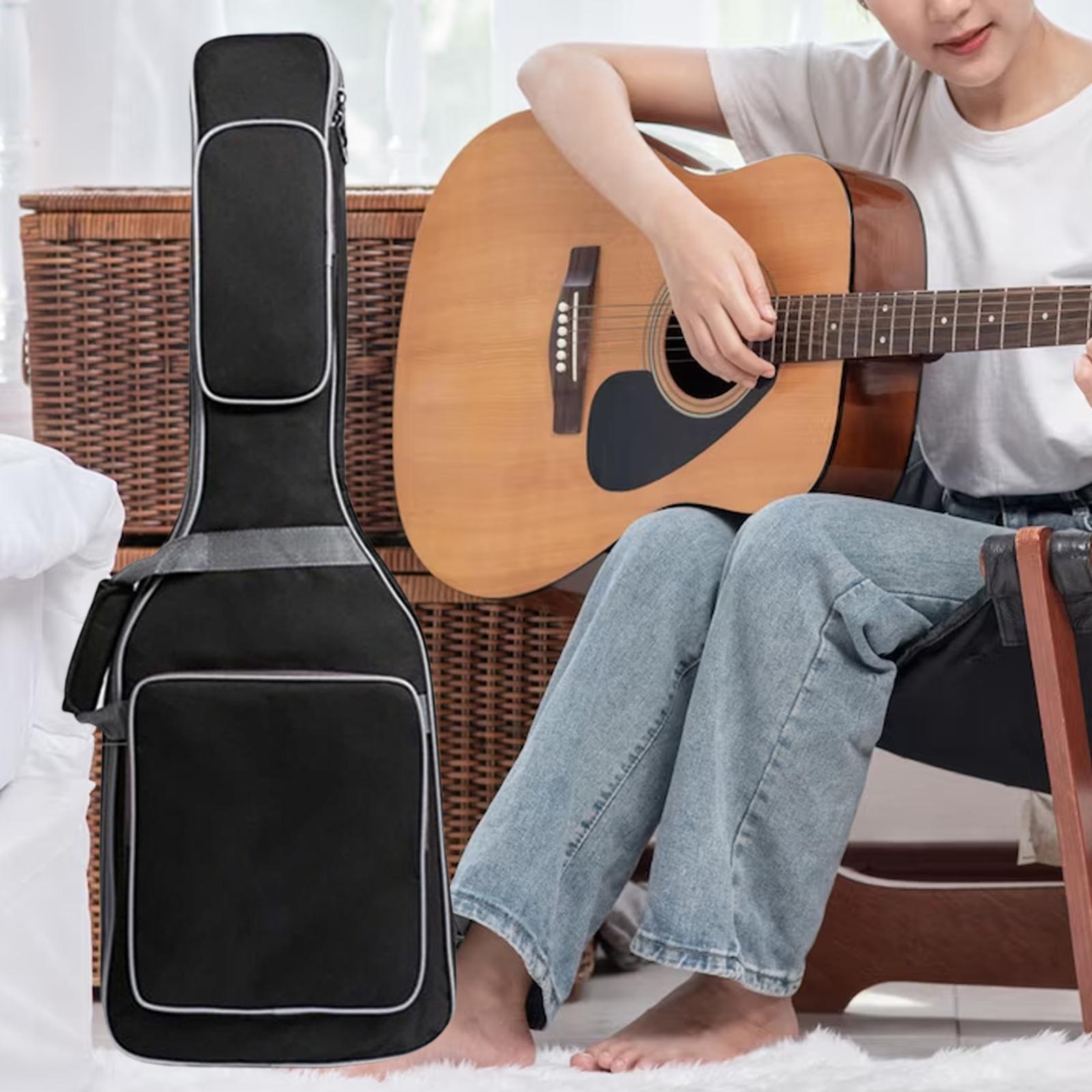 Electric Bass Guitar Bag Portable Guitar Gig Bag for Cables Capo Music files 100cmx32cm