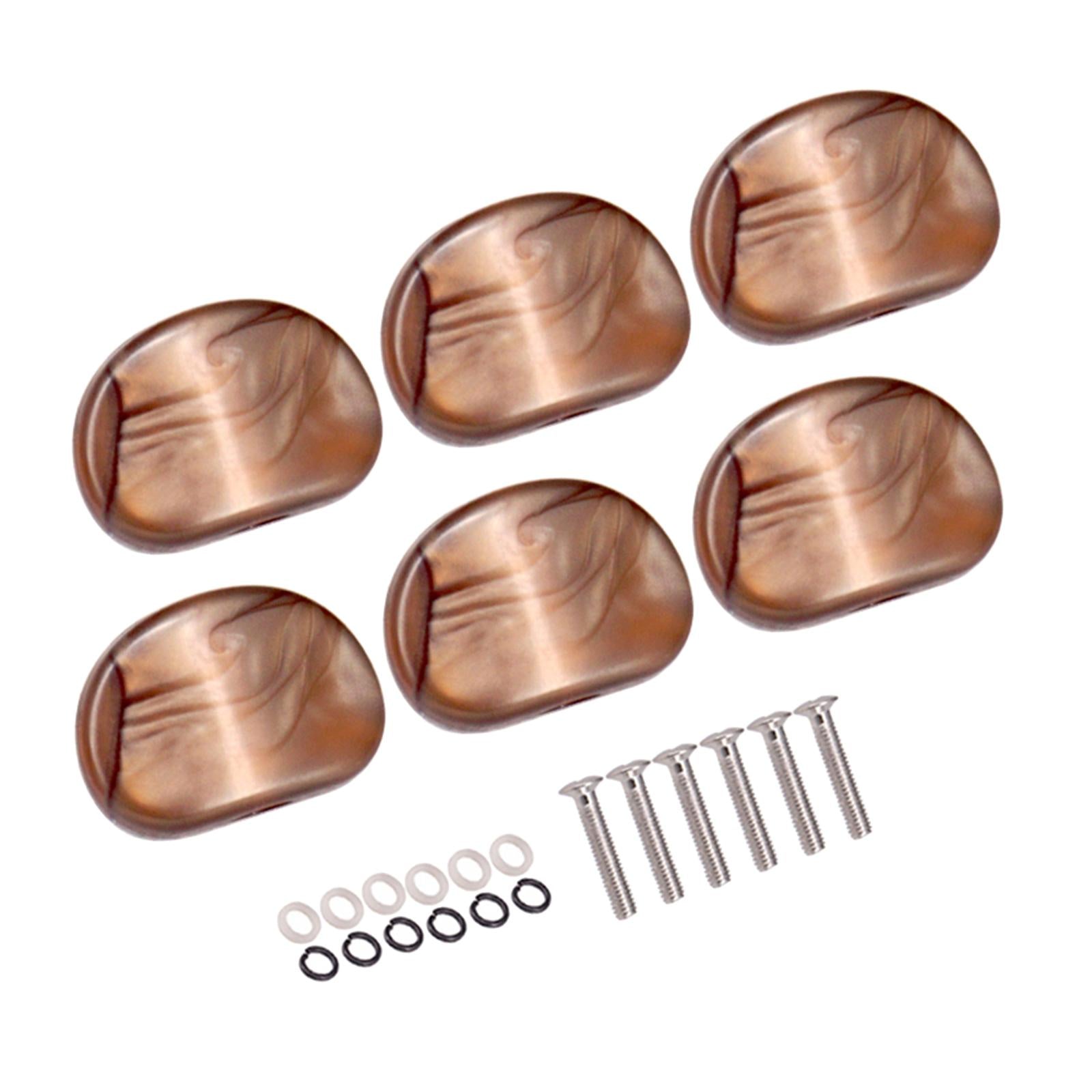 Guitar Tuner Peg Buttons Tuner Buttons for Electric Guitar Replacement Accs Coffee Color