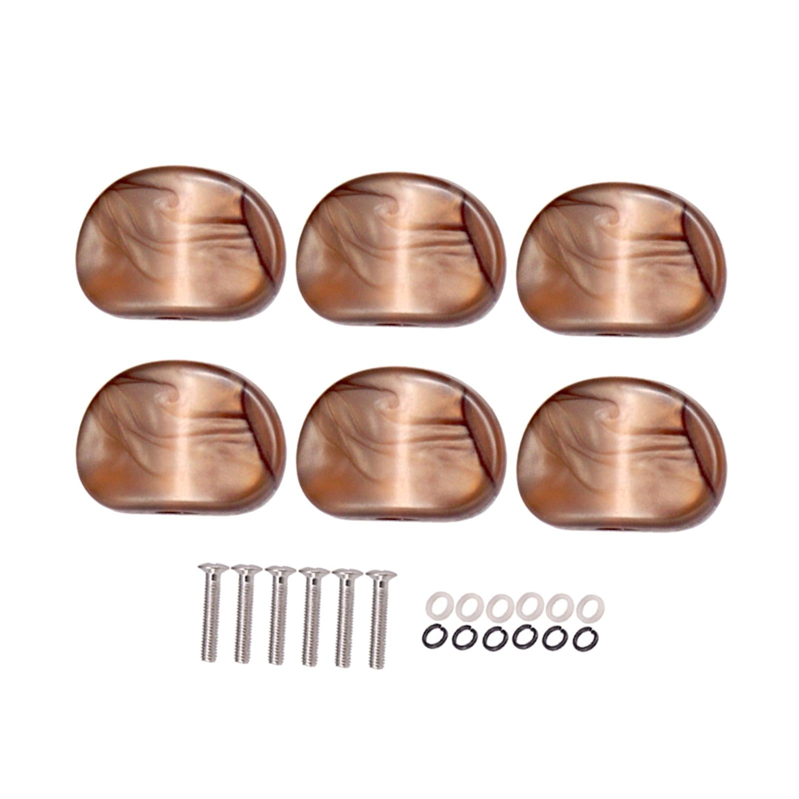 Guitar Tuner Peg Buttons Tuner Buttons for Electric Guitar Replacement Accs Coffee Color