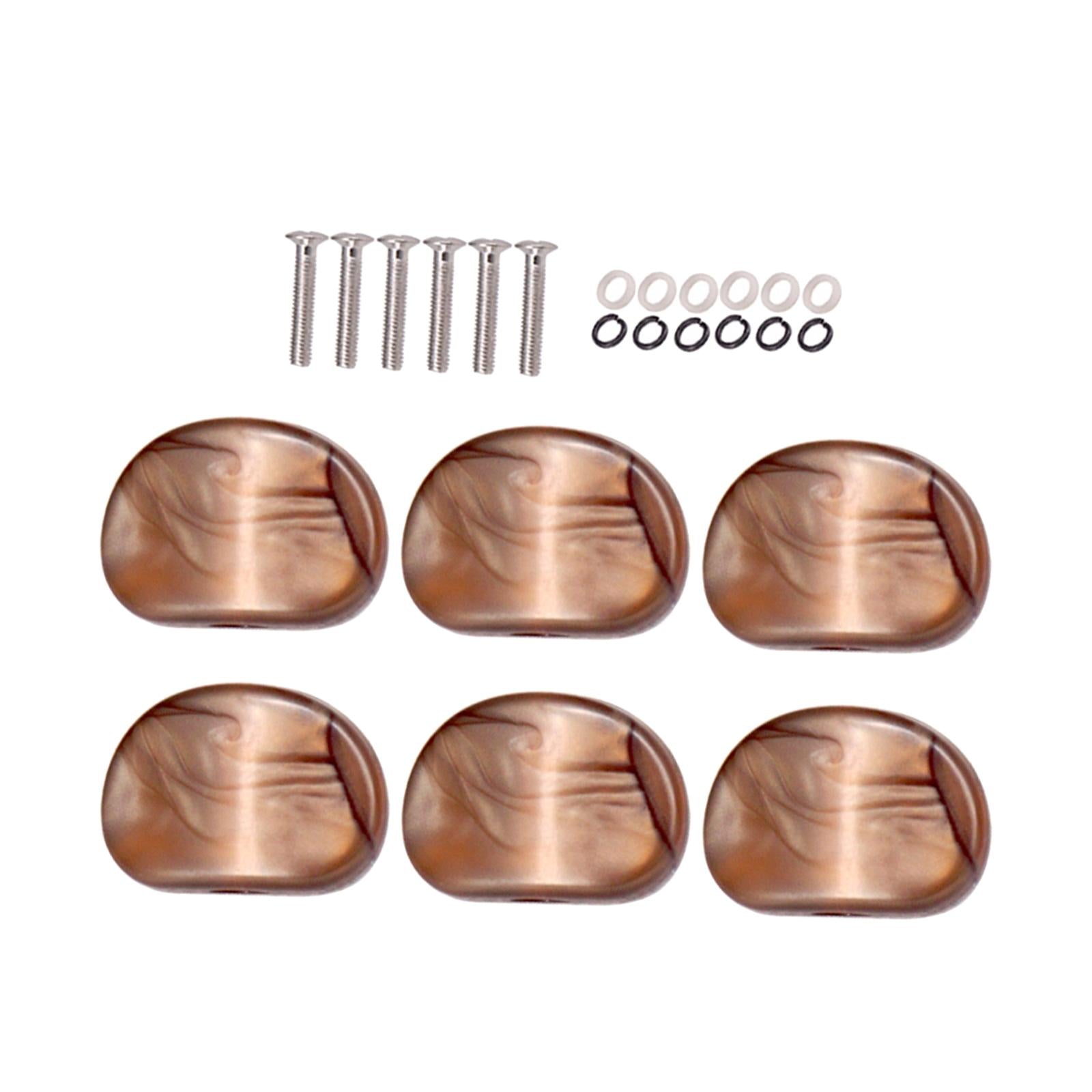 Guitar Tuner Peg Buttons Tuner Buttons for Electric Guitar Replacement Accs Coffee Color