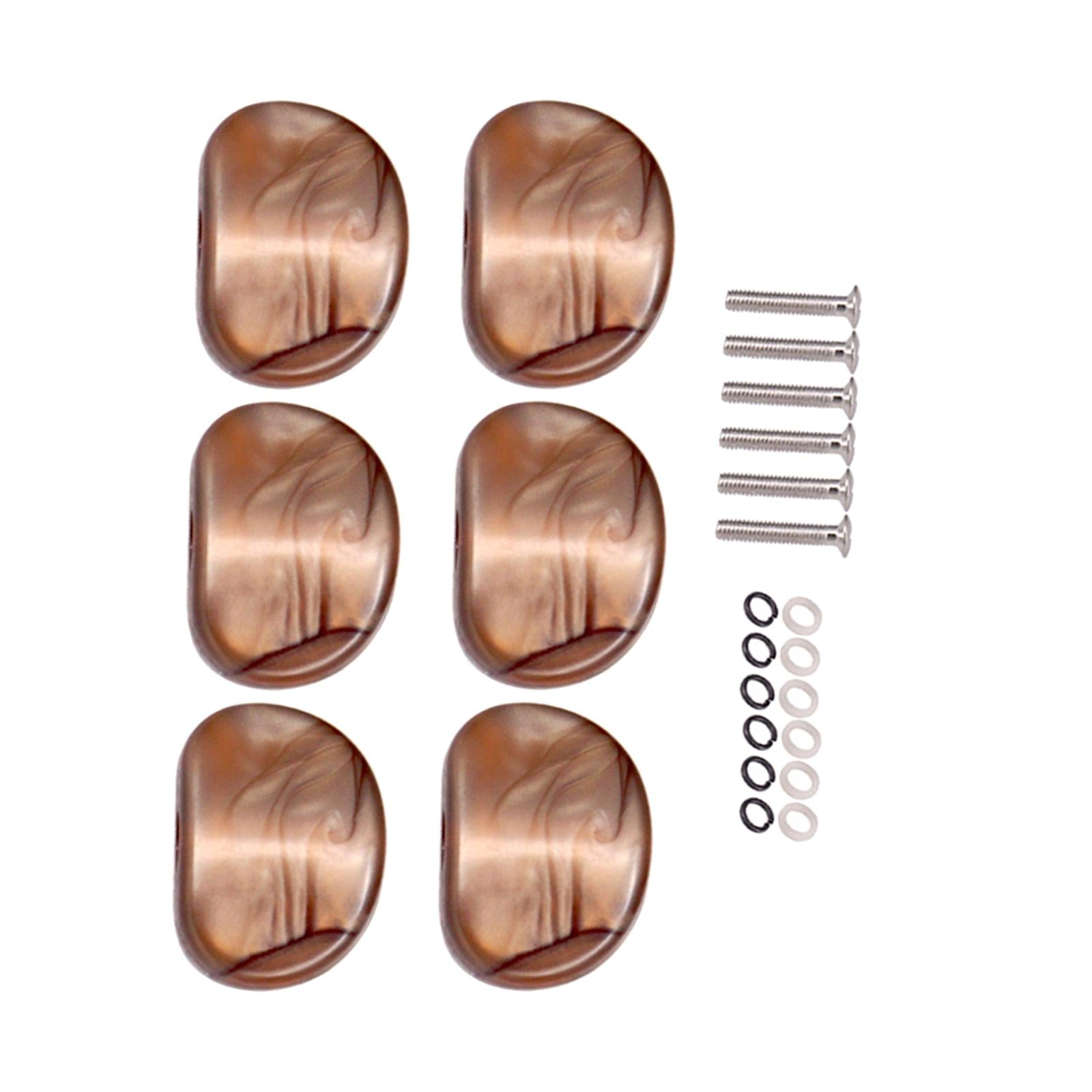 Guitar Tuner Peg Buttons Tuner Buttons for Electric Guitar Replacement Accs Coffee Color