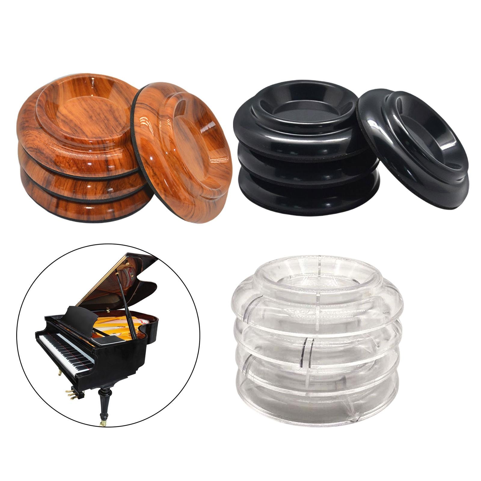 4Pcs Piano Caster Cups Protection Floor Anti Noise Foot Pad for Grand Pianos Wooden