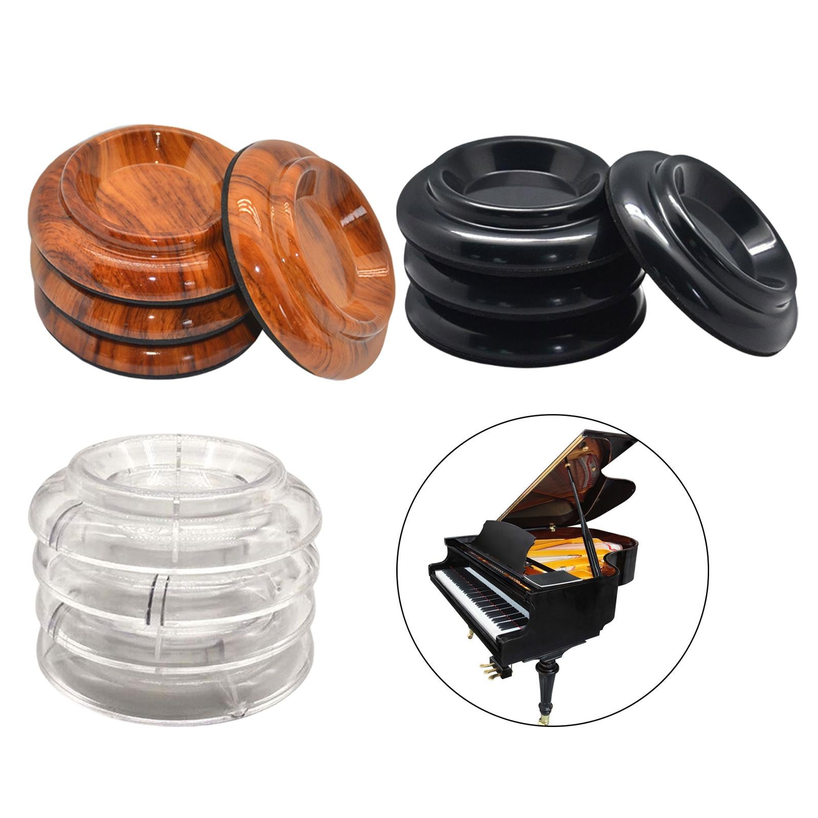 4Pcs Piano Caster Cups Protection Floor Anti Noise Foot Pad for Grand Pianos Wooden