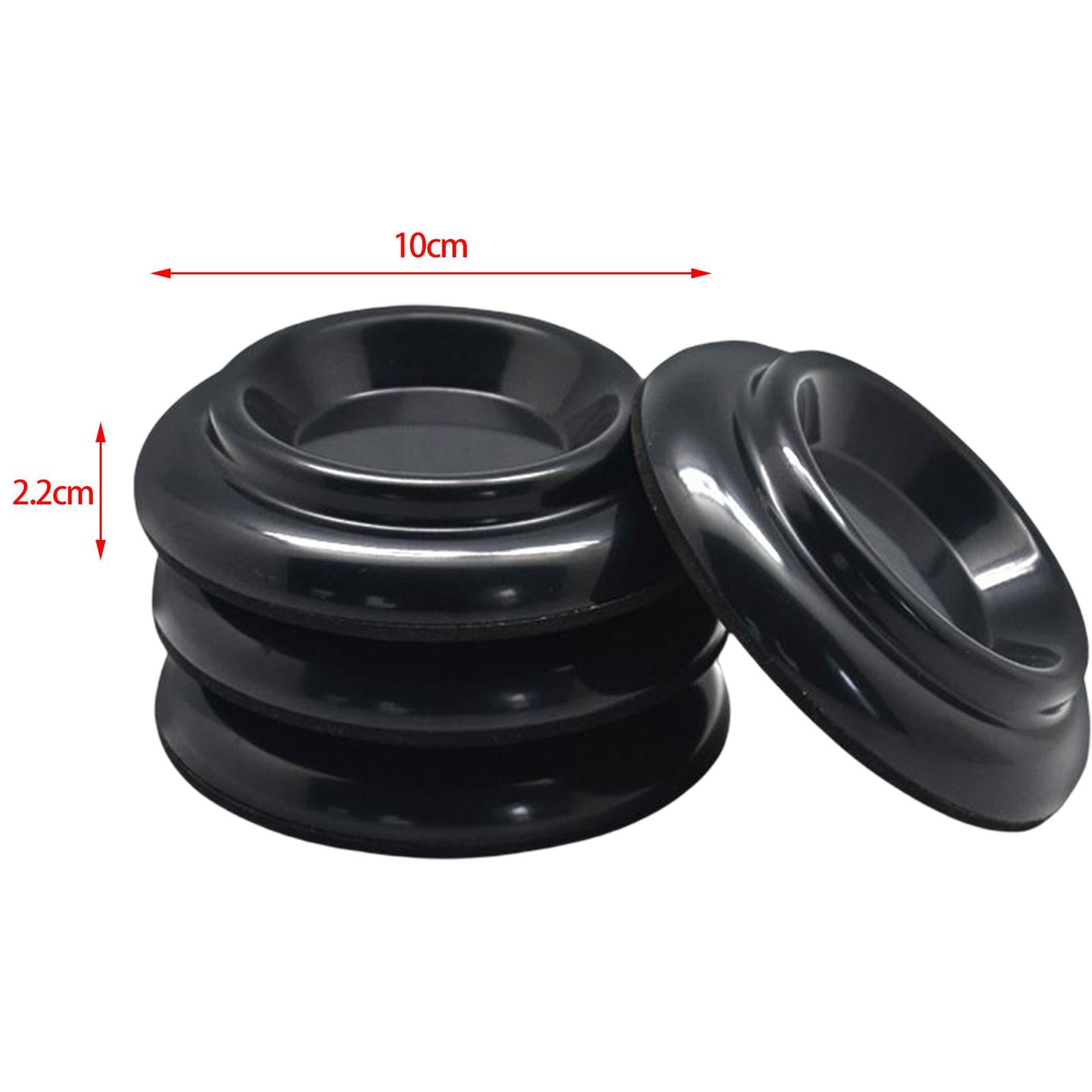 4Pcs Piano Caster Cups Protection Floor Anti Noise Foot Pad for Grand Pianos Black