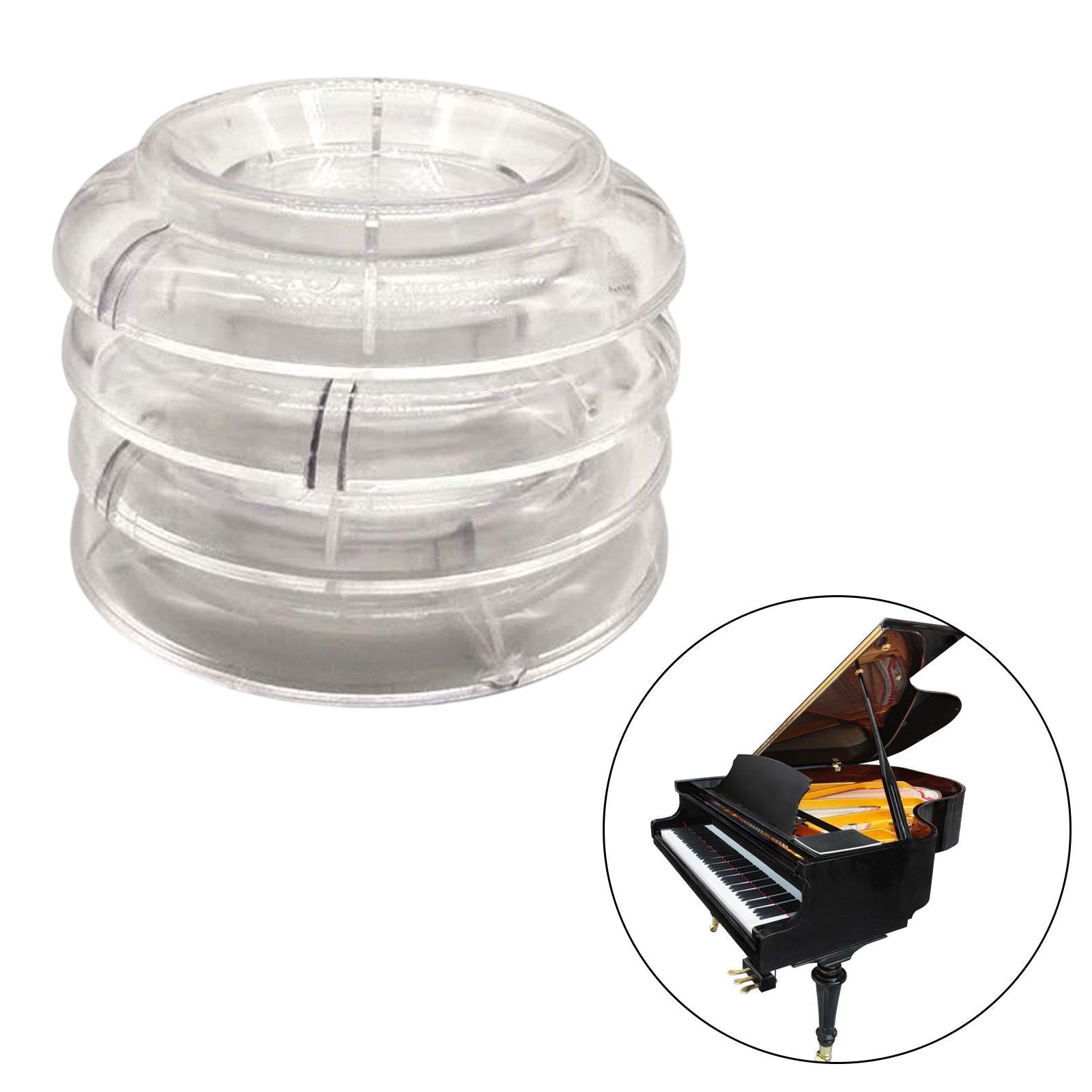 4Pcs Piano Caster Cups Protection Floor Anti Noise Foot Pad for Grand Pianos Clear