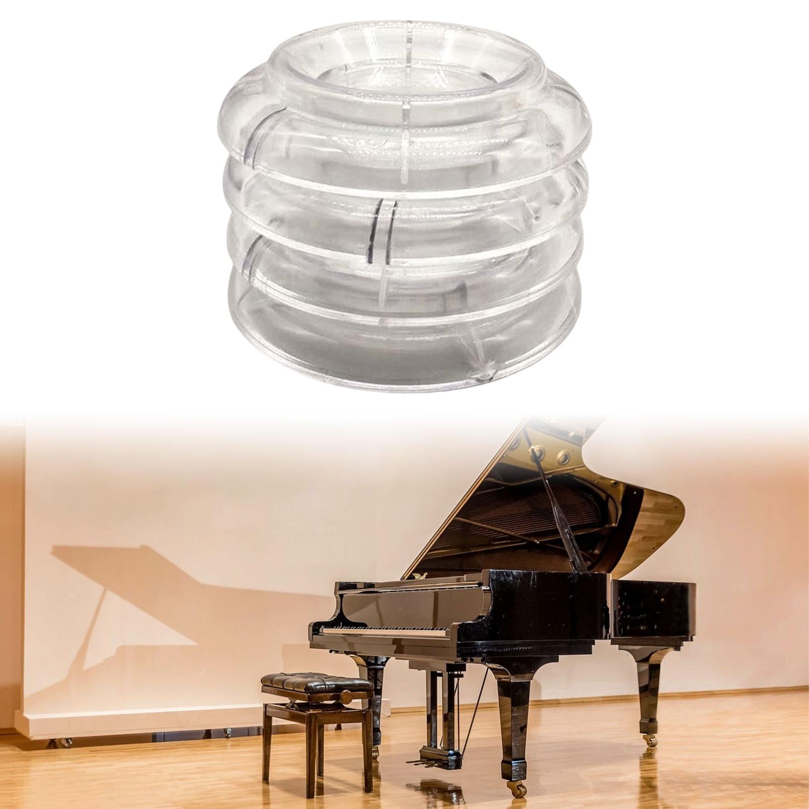 4Pcs Piano Caster Cups Protection Floor Anti Noise Foot Pad for Grand Pianos Clear