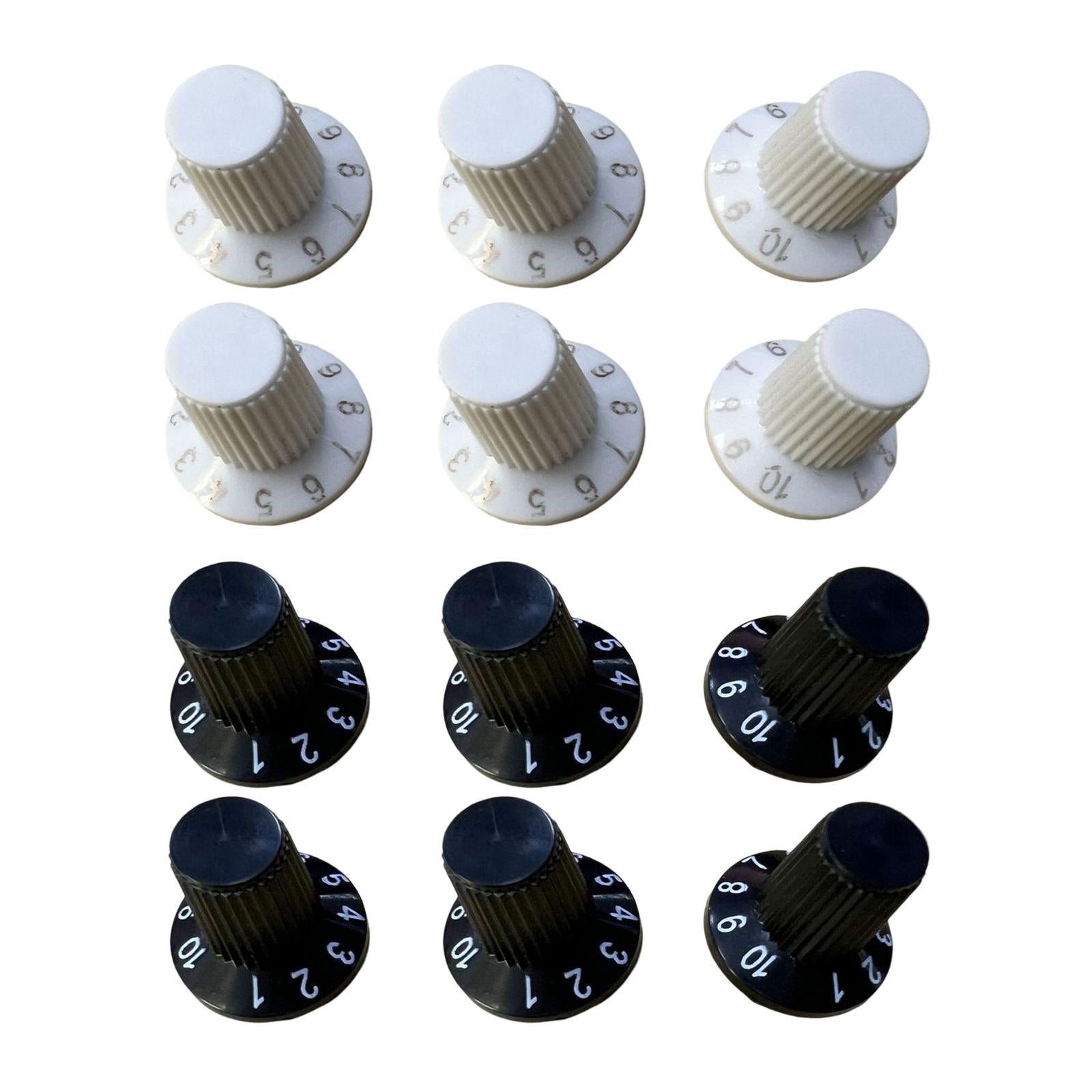 6 Pieces Audio Volume Switch Cap Rotary Knob Switch for Speakers Accessories black