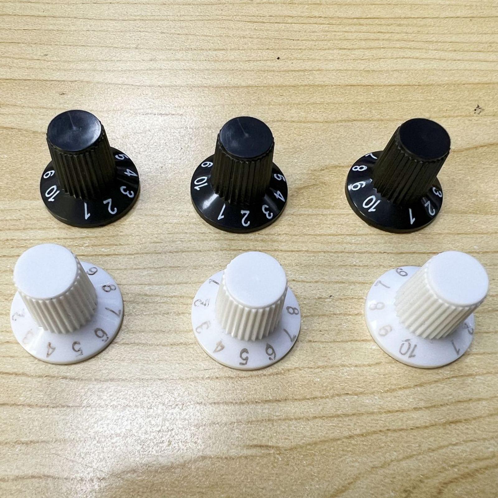 6 Pieces Audio Volume Switch Cap Rotary Knob Switch for Speakers Accessories black