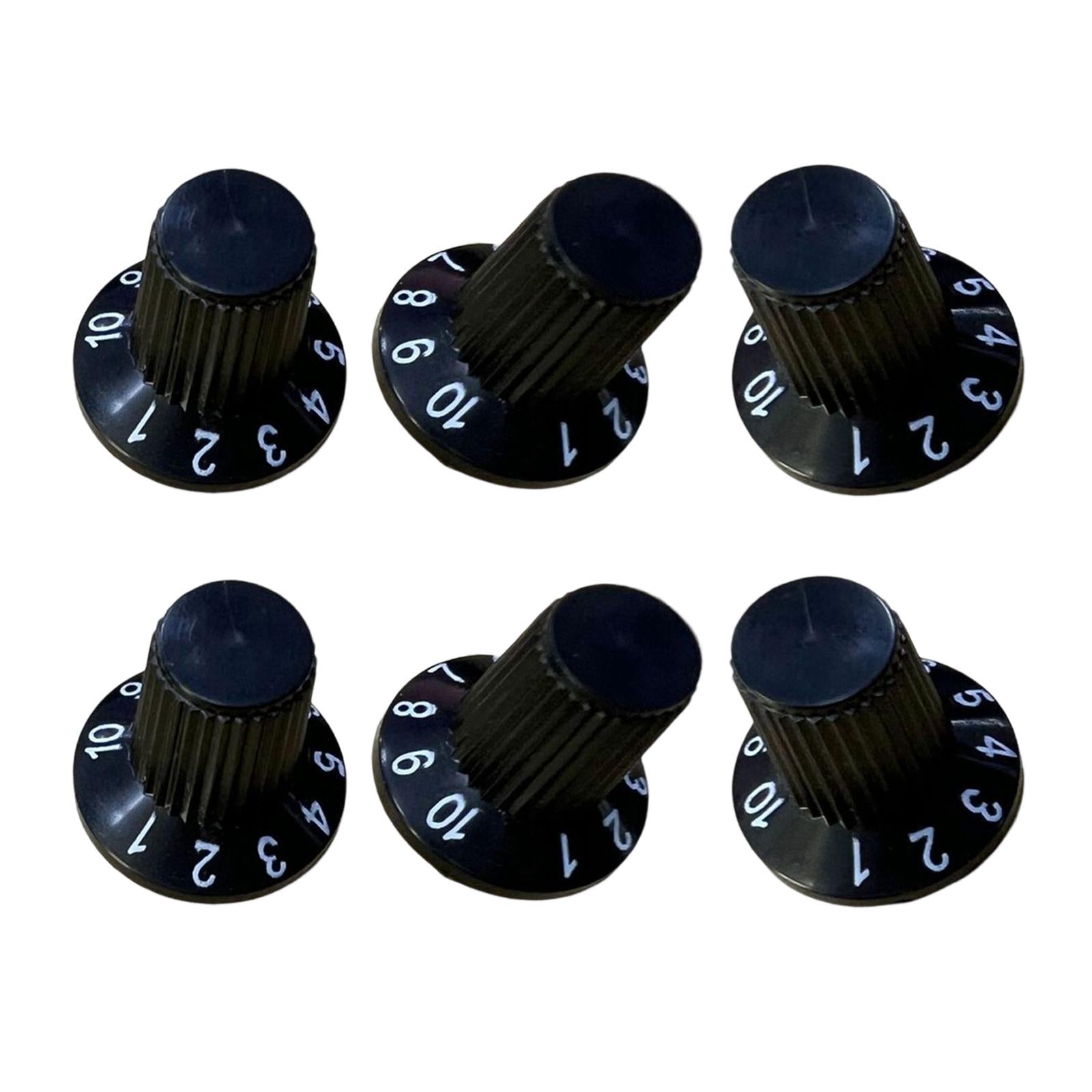 6 Pieces Audio Volume Switch Cap Rotary Knob Switch for Speakers Accessories black