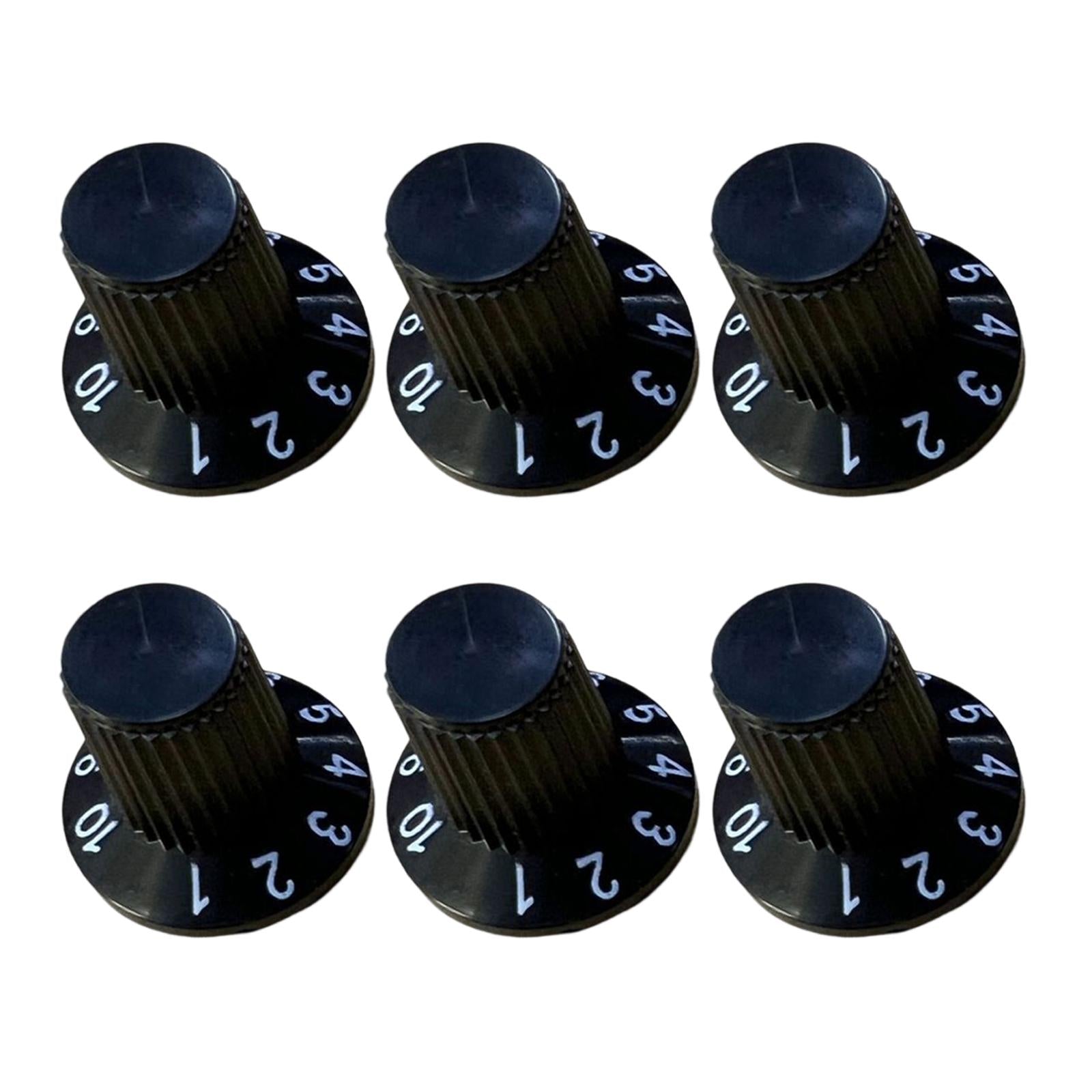 6 Pieces Audio Volume Switch Cap Rotary Knob Switch for Speakers Accessories black