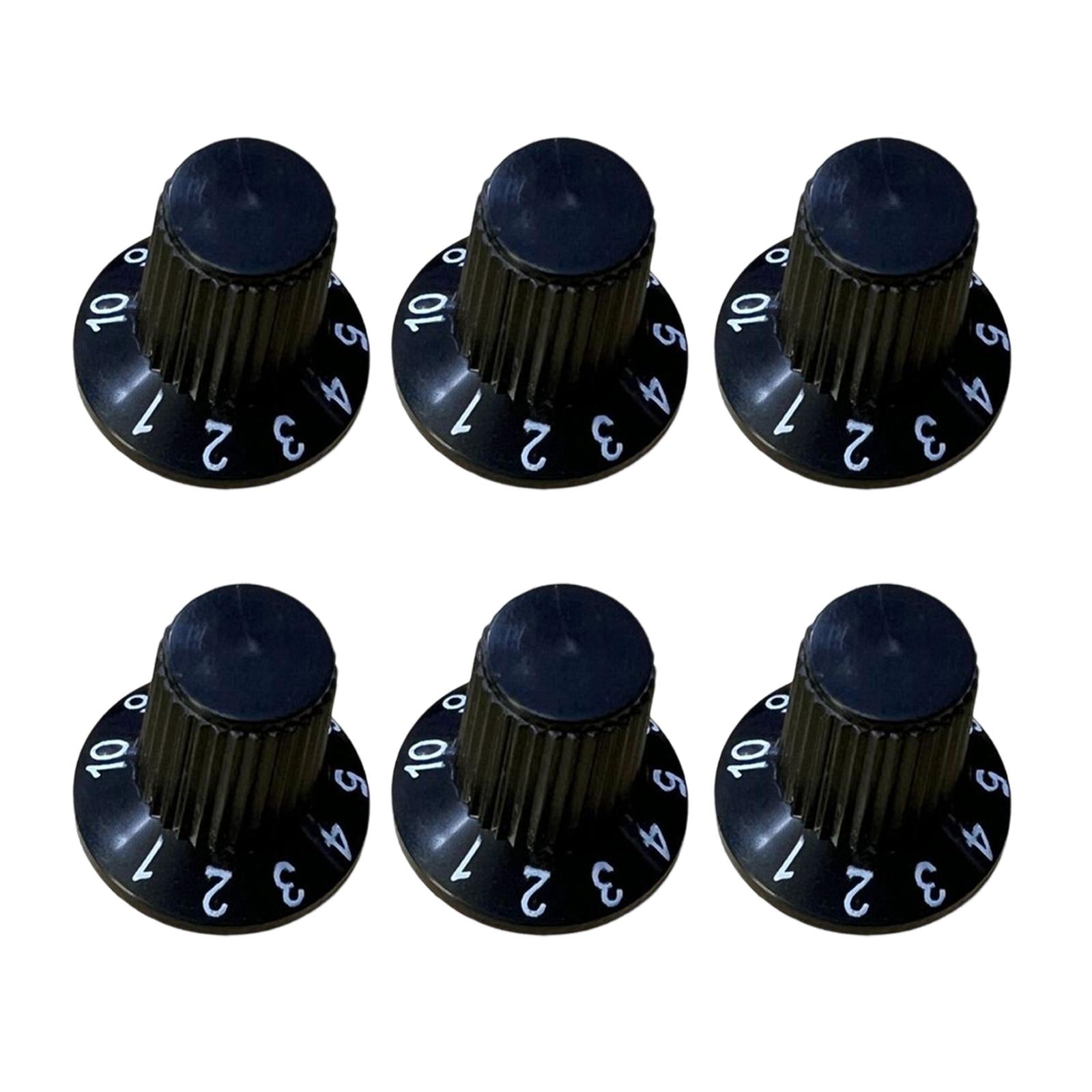 6 Pieces Audio Volume Switch Cap Rotary Knob Switch for Speakers Accessories black