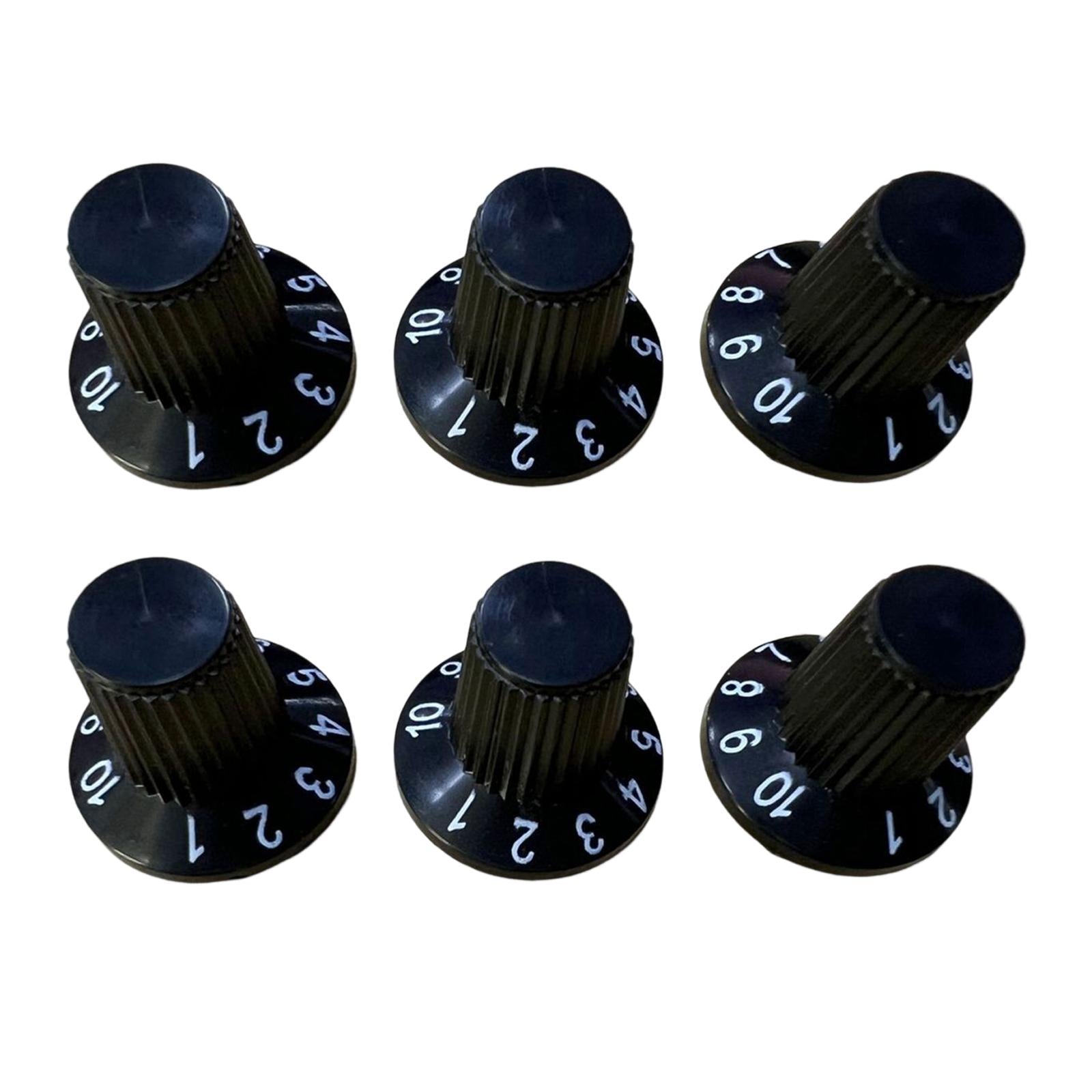 6 Pieces Audio Volume Switch Cap Rotary Knob Switch for Speakers Accessories black