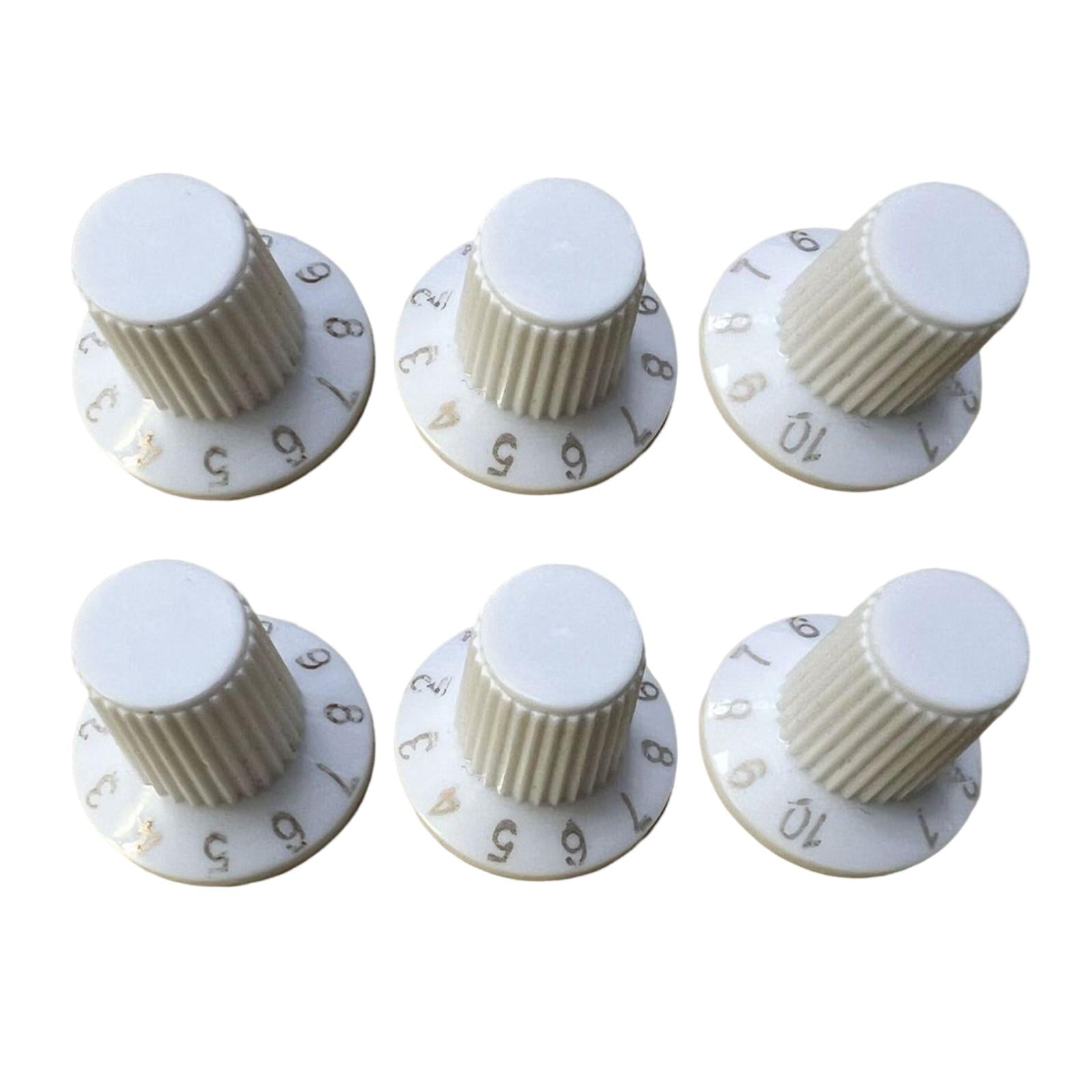 6 Pieces Audio Volume Switch Cap Rotary Knob Switch for Speakers Accessories white