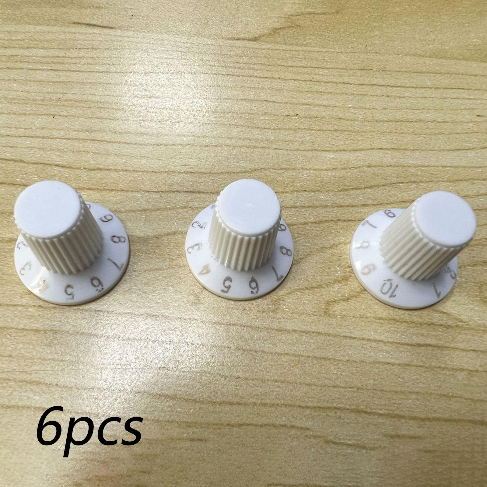 6 Pieces Audio Volume Switch Cap Rotary Knob Switch for Speakers Accessories white