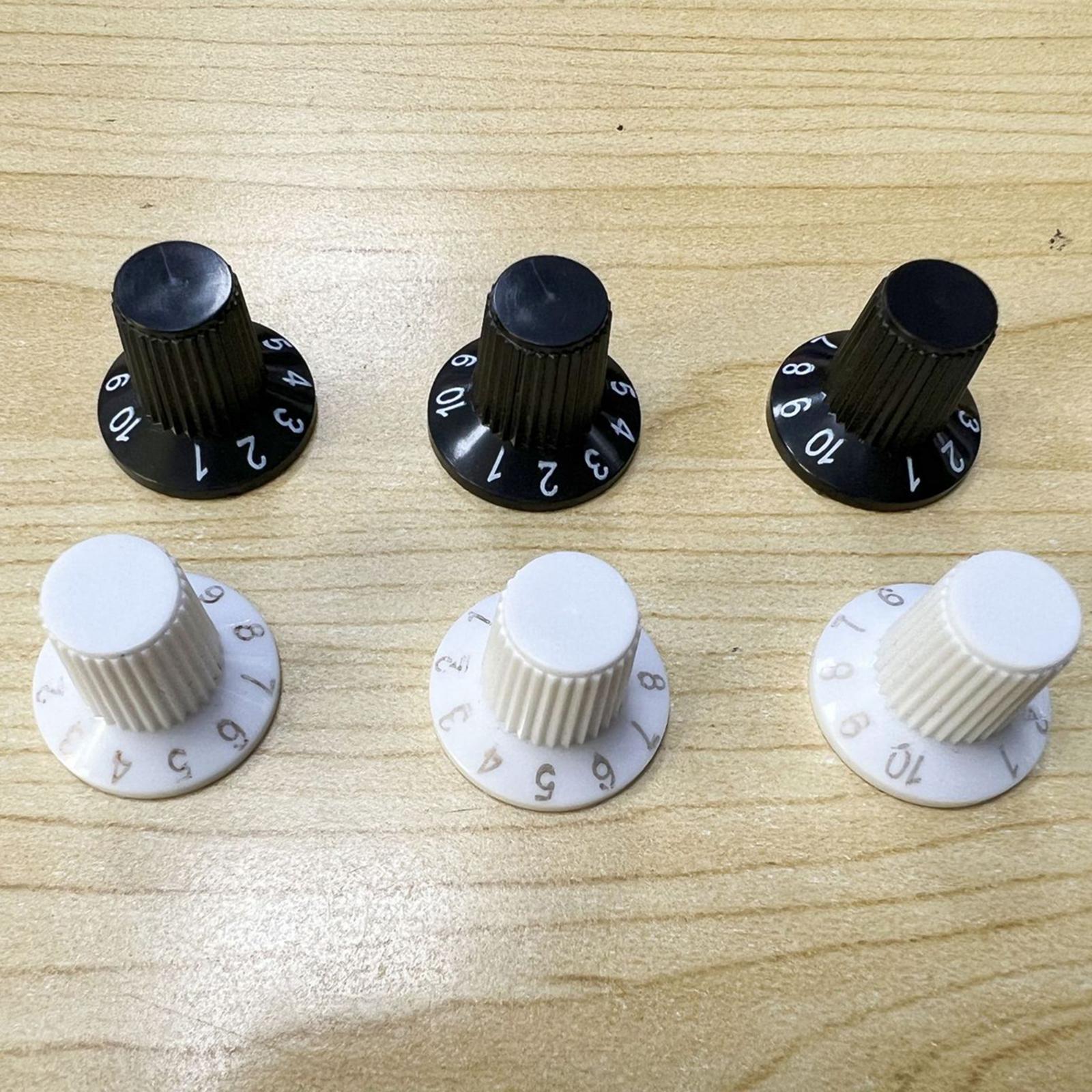 6 Pieces Audio Volume Switch Cap Rotary Knob Switch for Speakers Accessories white