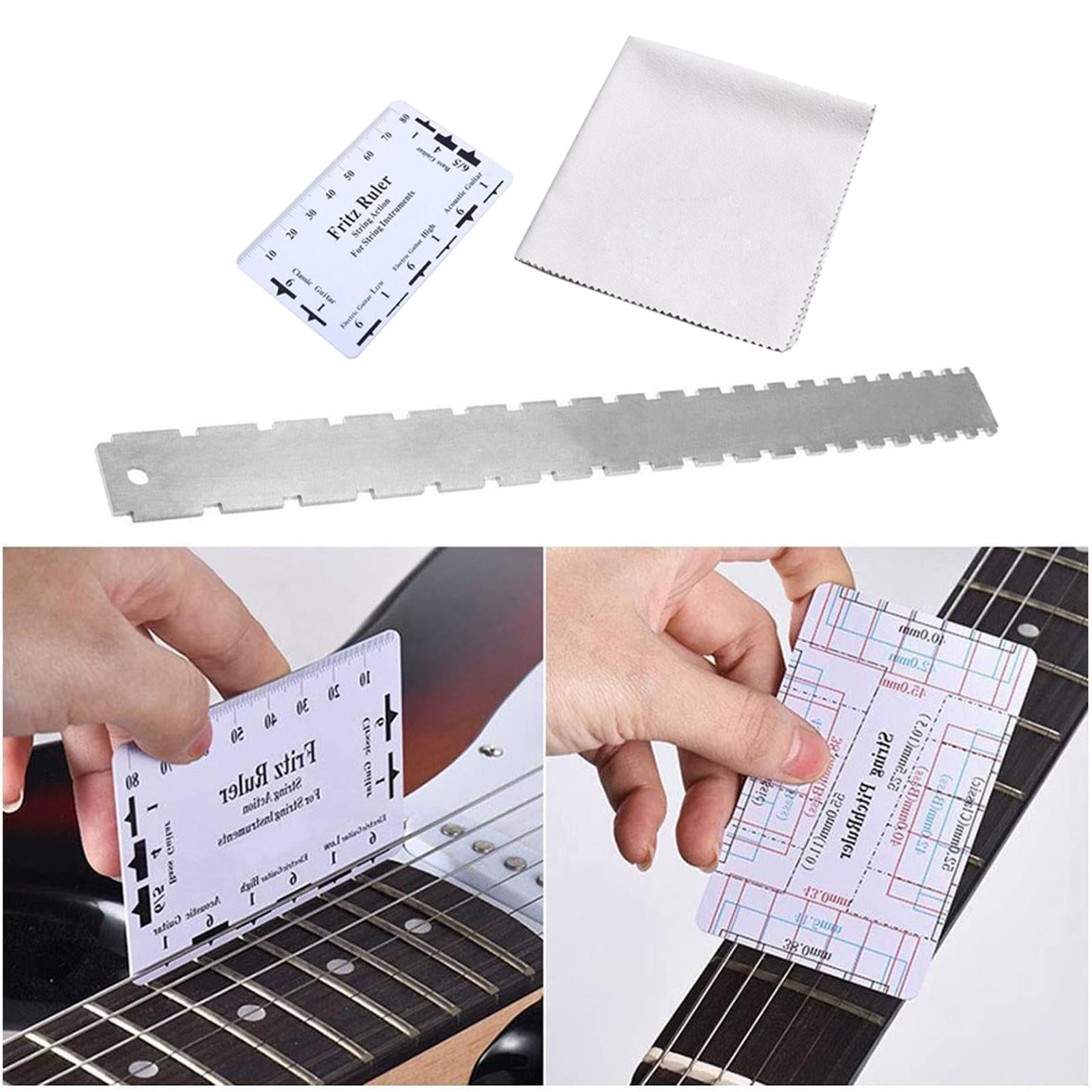 Guitar Neck Notched Straight Ruler Luthier Tool for Electric Acoustic Guitar